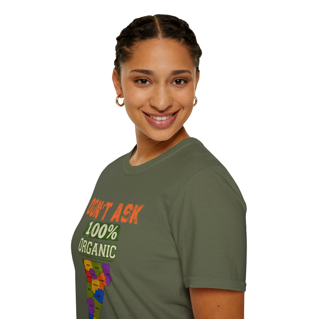 Don't Ask 100% Organic T-Shirt — Vermont Pride State Map Tee