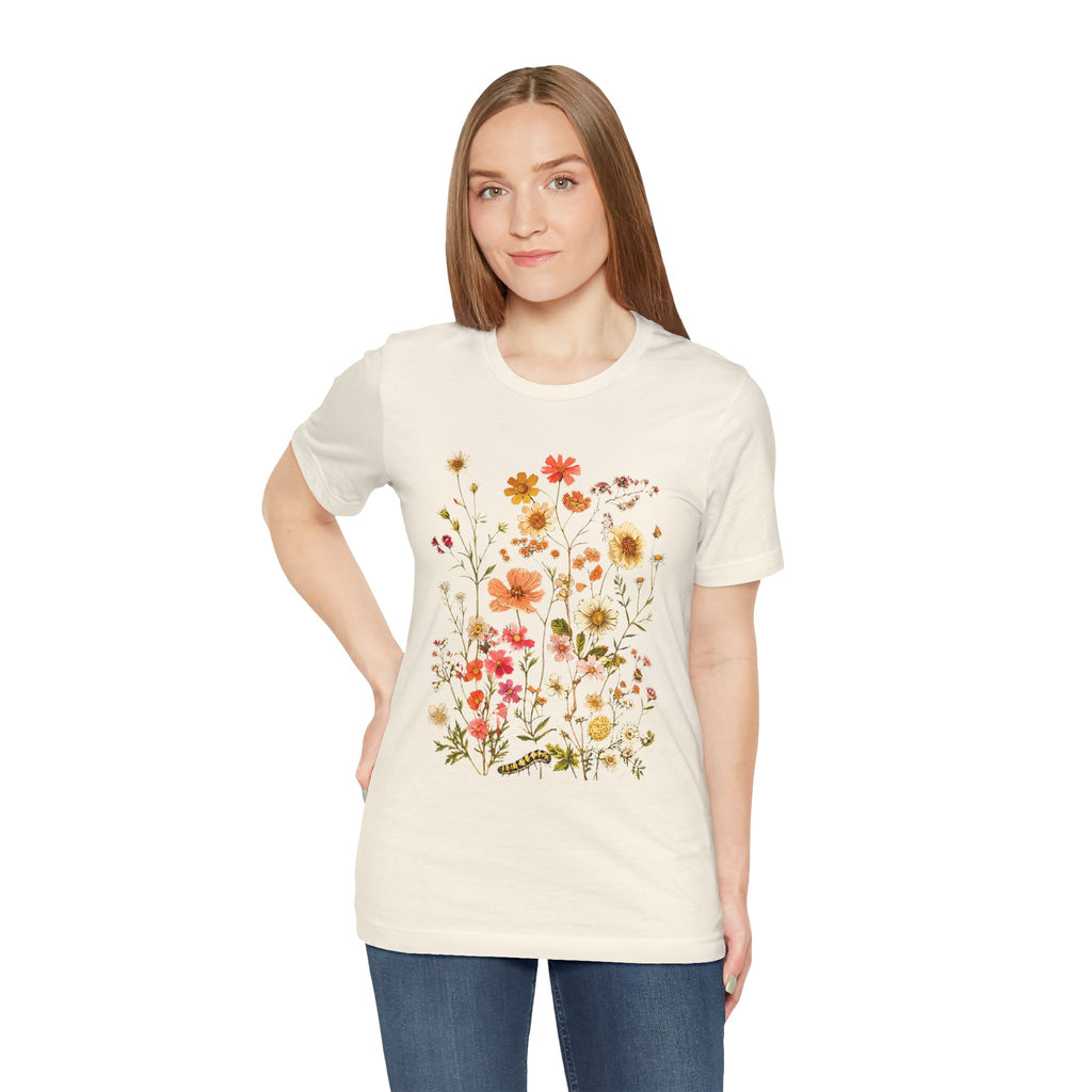 Floral Meadow Tee — Vintage Wildflower Bouquet Short Sleeve Shirt