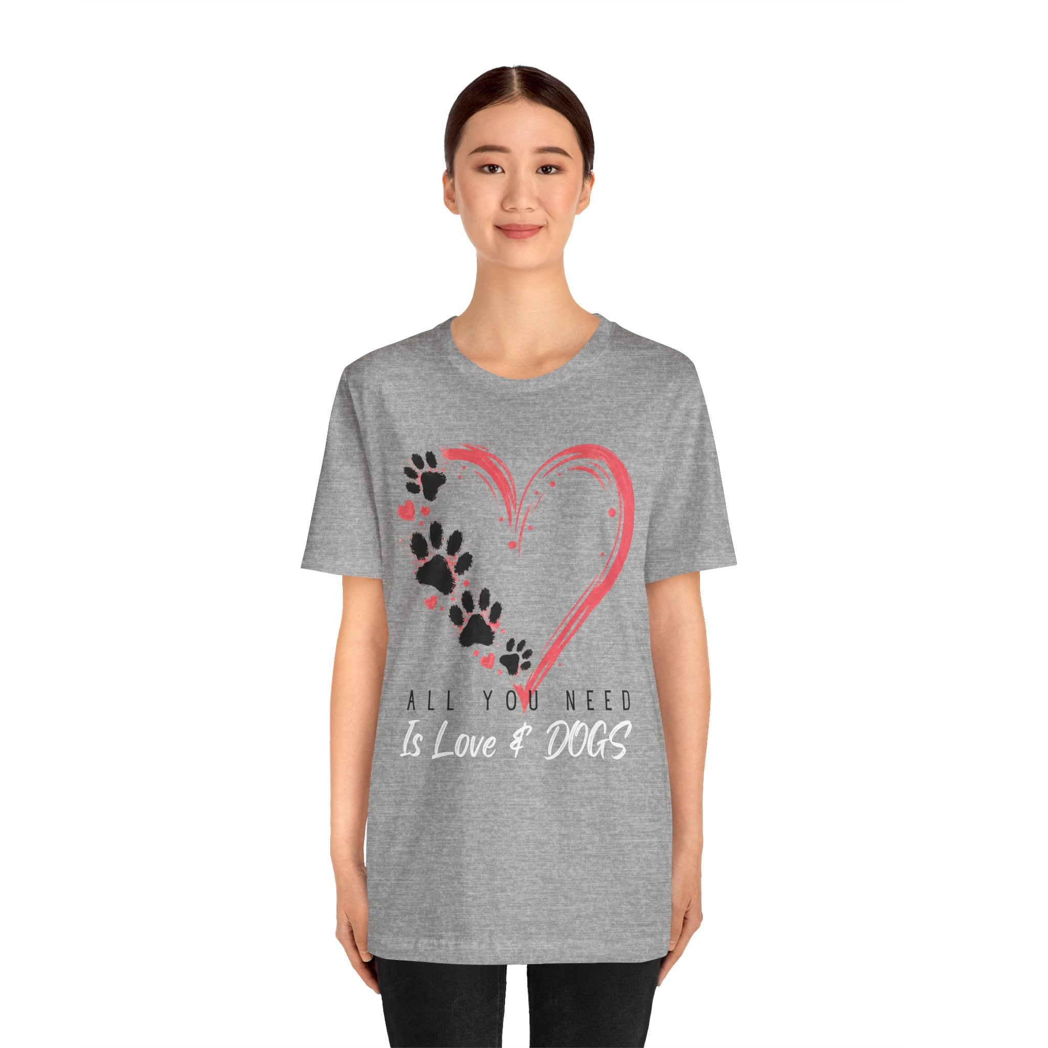 “All You Need Is Love & Dogs” Heart Paw Tee
