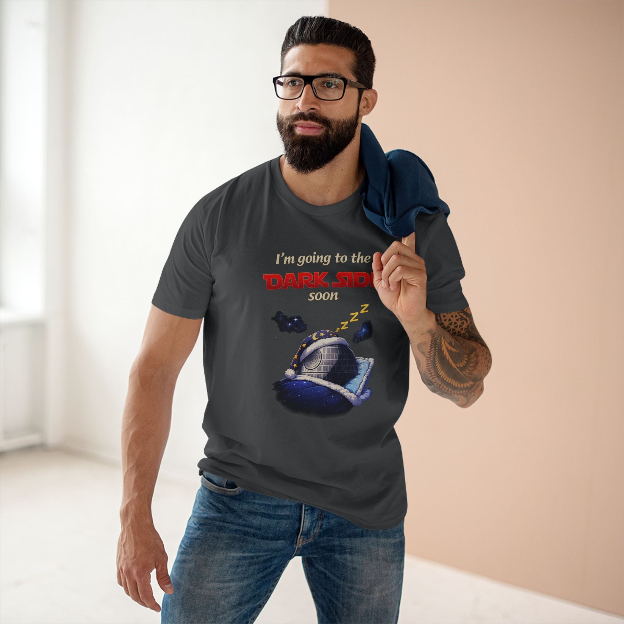 Dark Side Tee — "I'm Going to the Dark Side (Good)" Retro Sleepy Death Star T‑Shirt