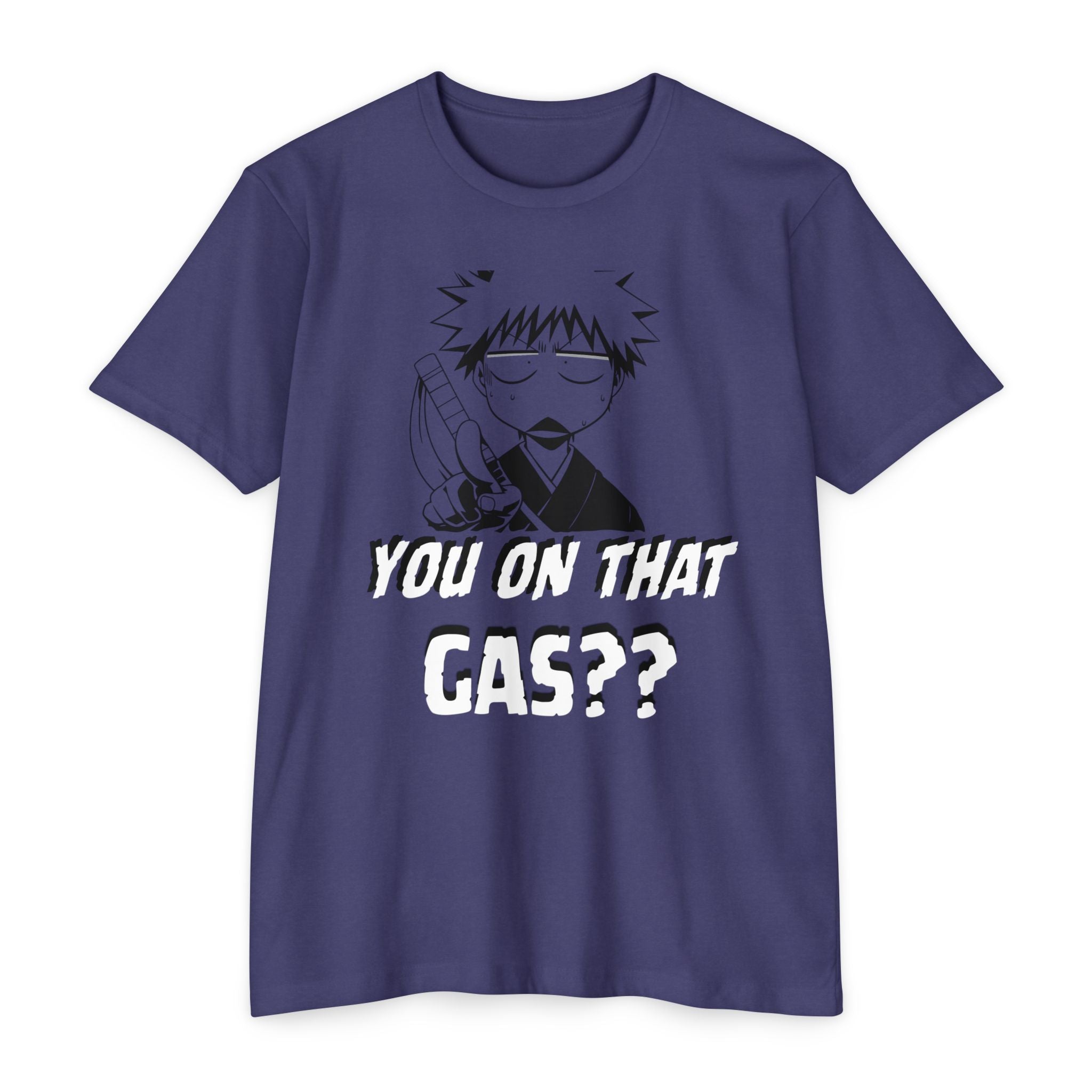Anime Graphic T-Shirt — "You On That Gas??" Cartoon Character Tee
