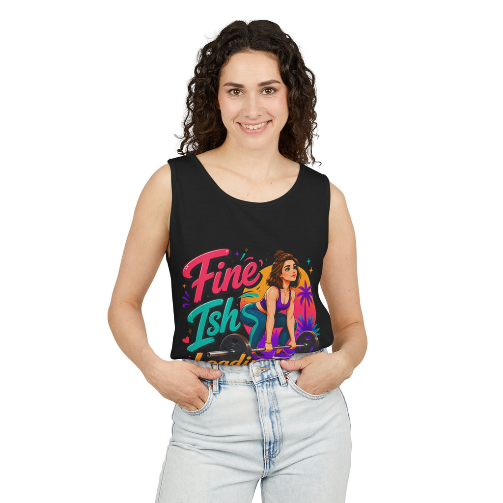 Tank Top — "Fine Ish Loading" Retro Fitness Graphic Tank for Women