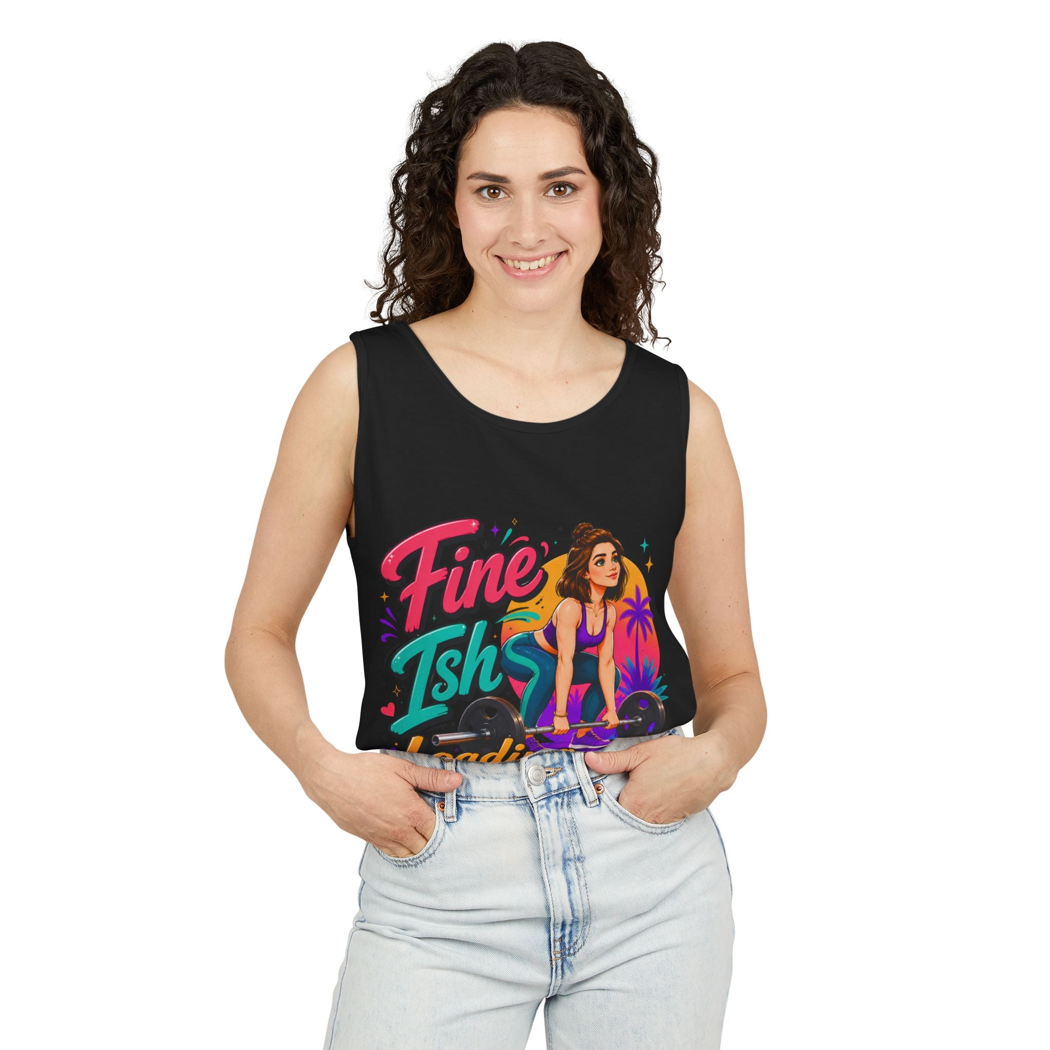 Tank Top — "Fine Ish Loading" Retro Fitness Graphic Tank for Women