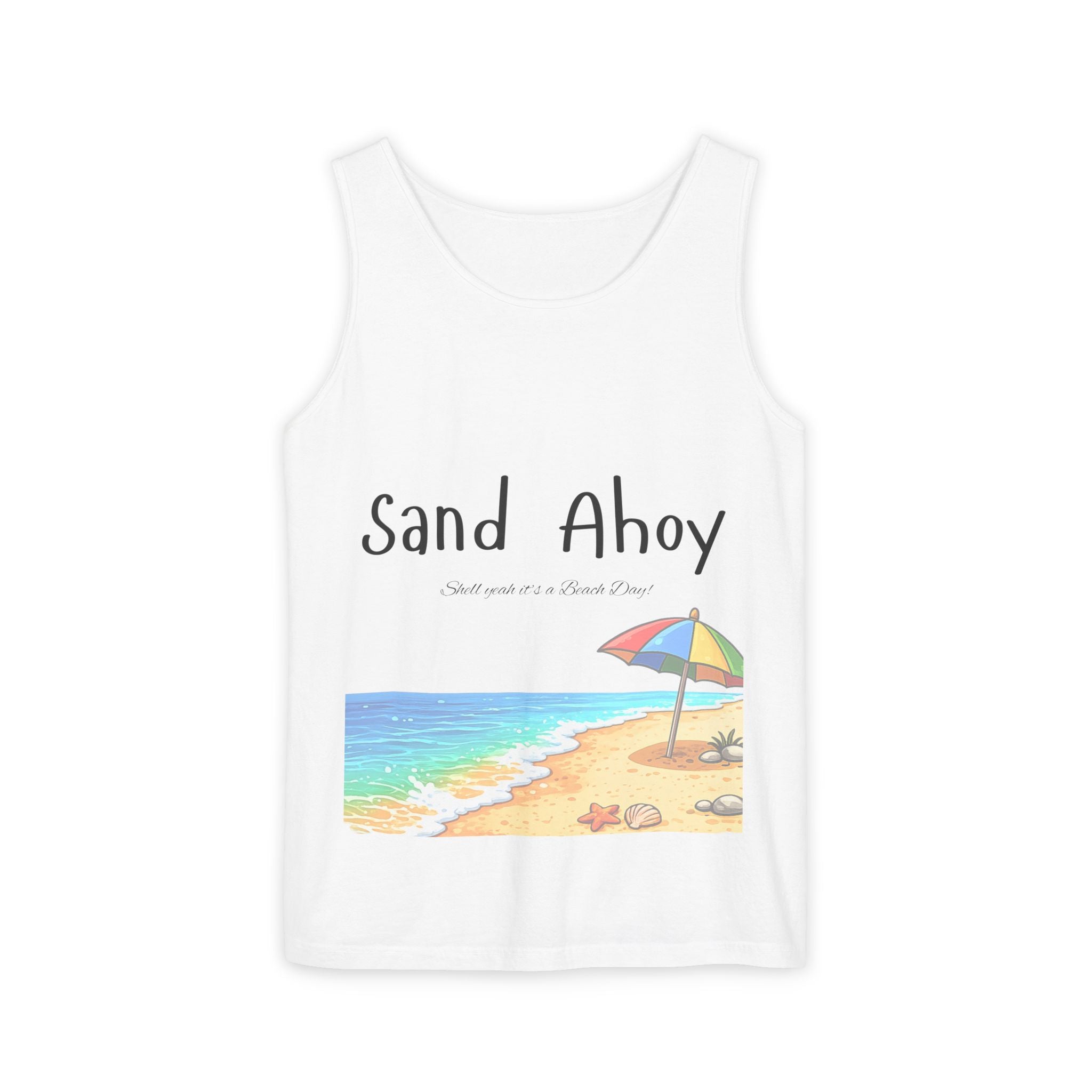 “Sand Ahoy” Seaside Graphic Tank