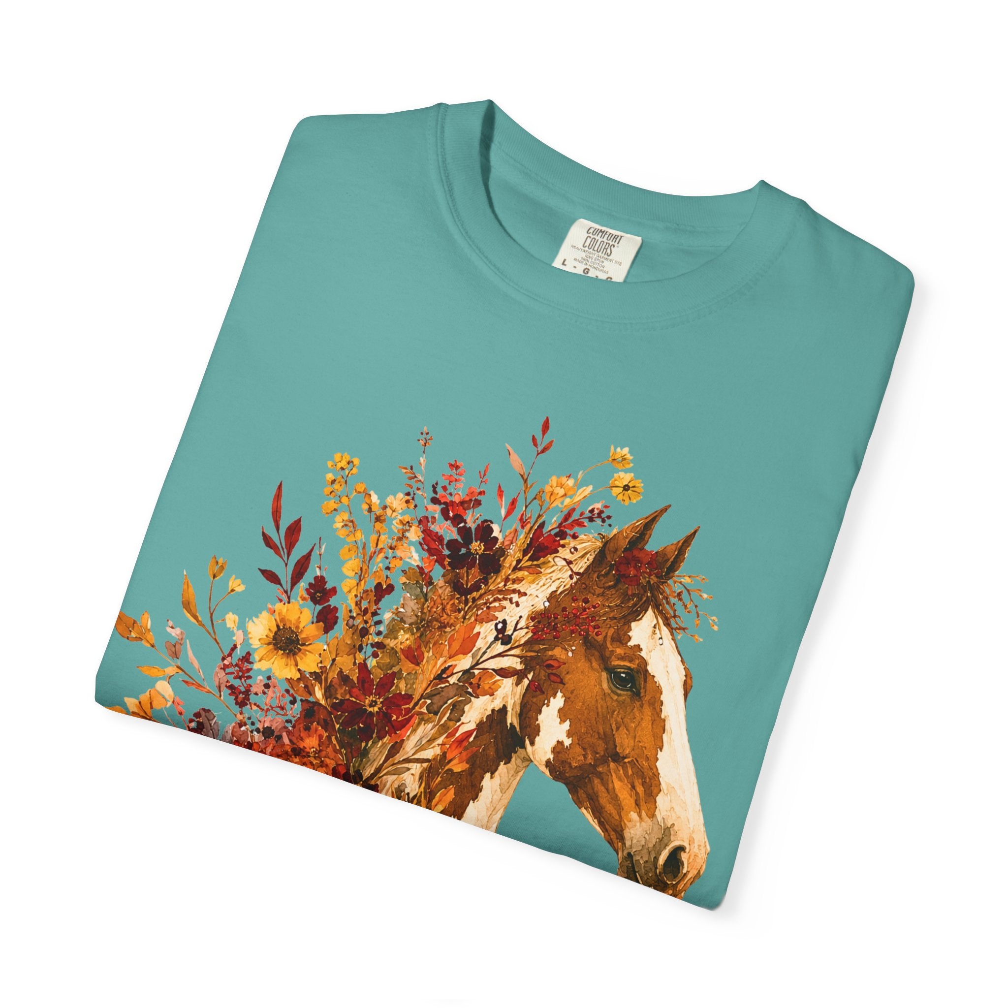 Autumn Sunflower Horse Head Tee