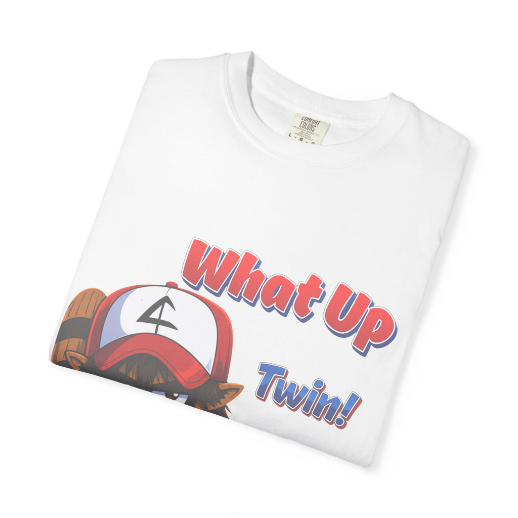 What Up Twin! Graphic T-Shirt — Cute Raccoon Character Tee