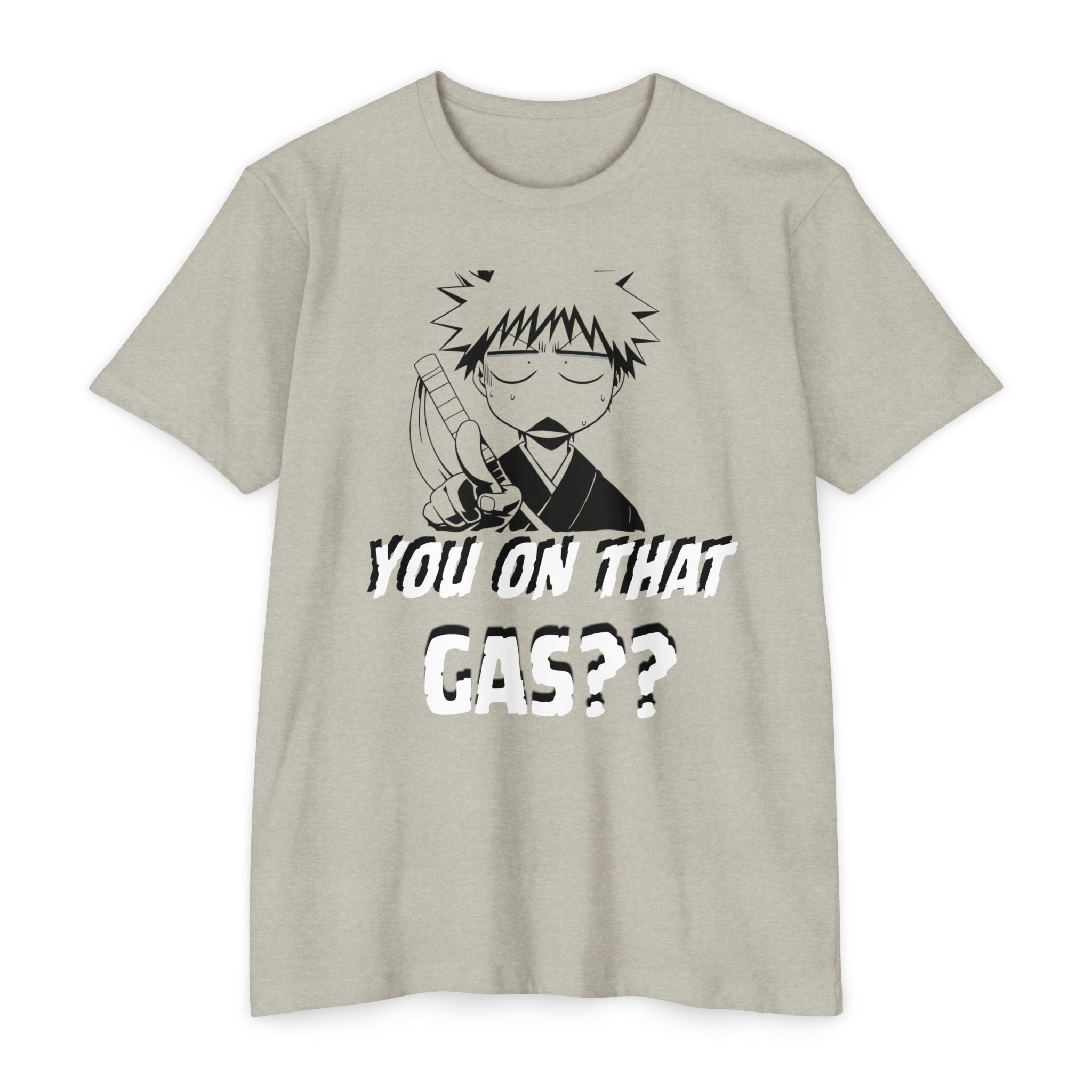 Anime Graphic T-Shirt — "You On That Gas??" Cartoon Character Tee
