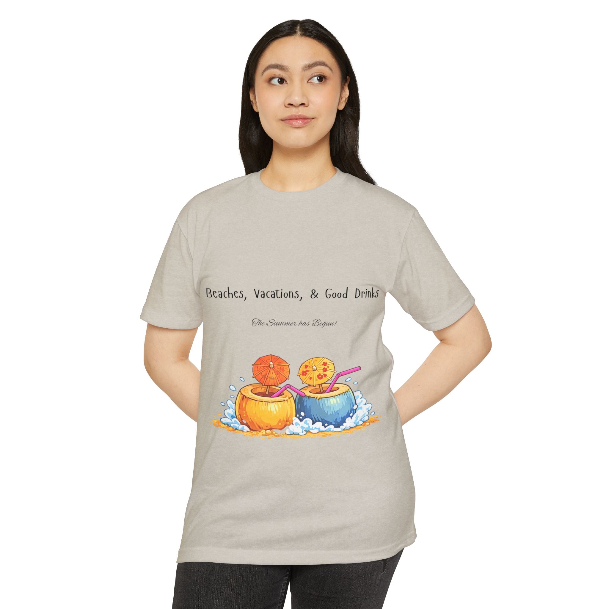 "Beaches, Vacations, & Good Drinks" Tropical Drink Tee
