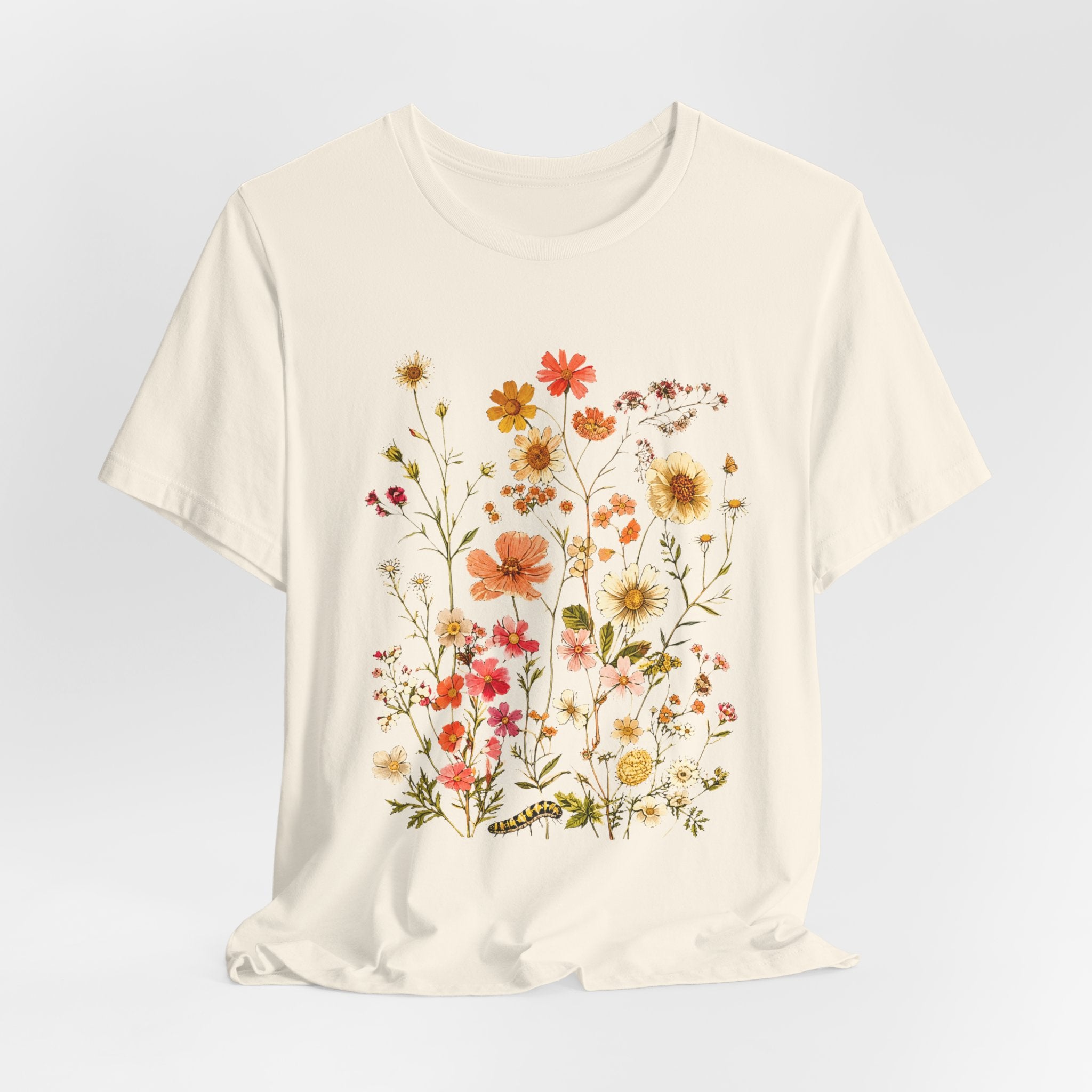Floral Meadow Tee — Vintage Wildflower Bouquet Short Sleeve Shirt