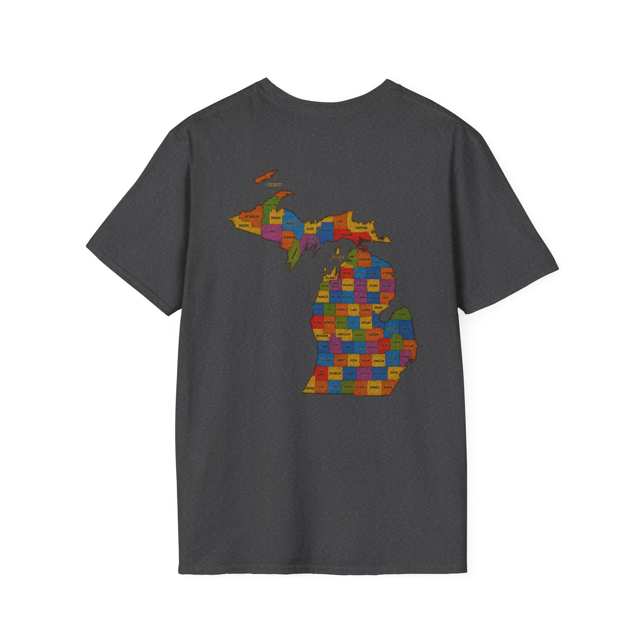 T-Shirt — "Don't Ask 100% Organic" Michigan Puzzle-Map Tee