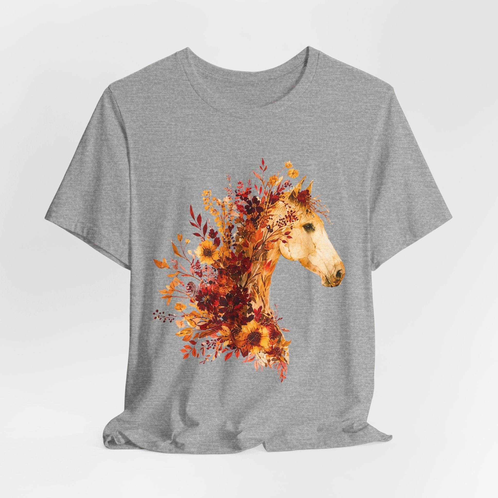 Autumn Sunflower Horse Graphic T-Shirt