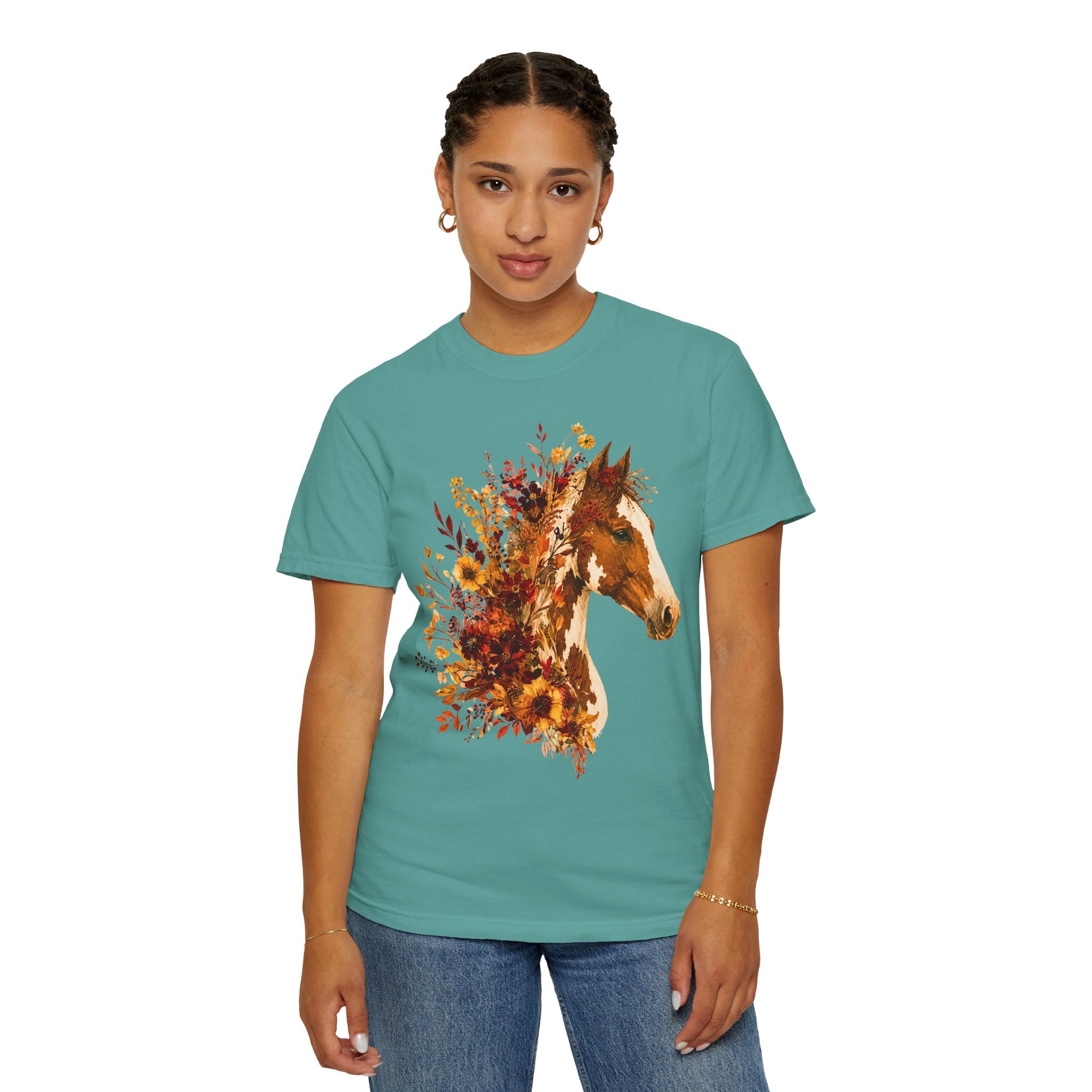 Autumn Sunflower Horse Head Tee