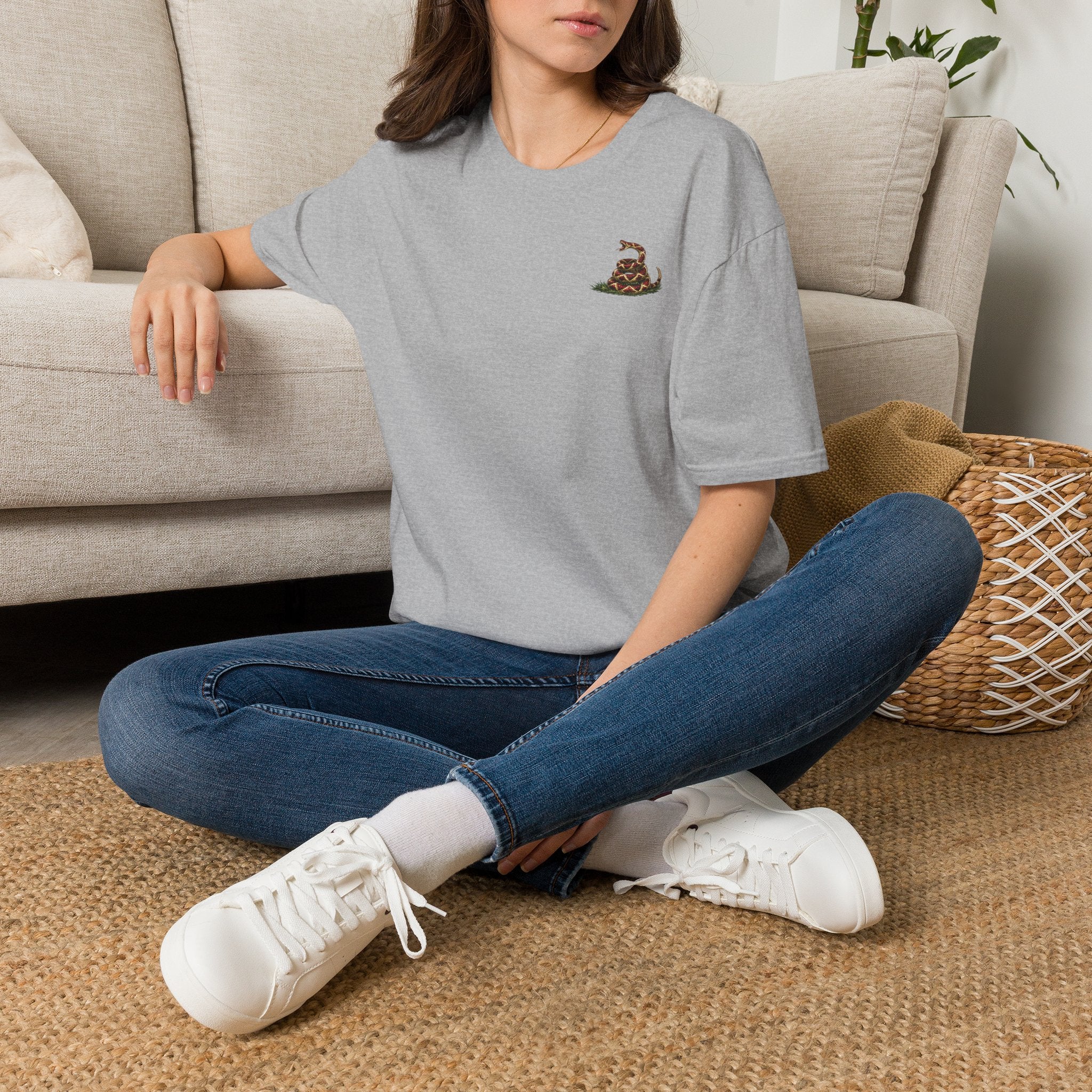 Snake on Cactus Pocket T-Shirt — Minimal Southwestern Vibe Tee