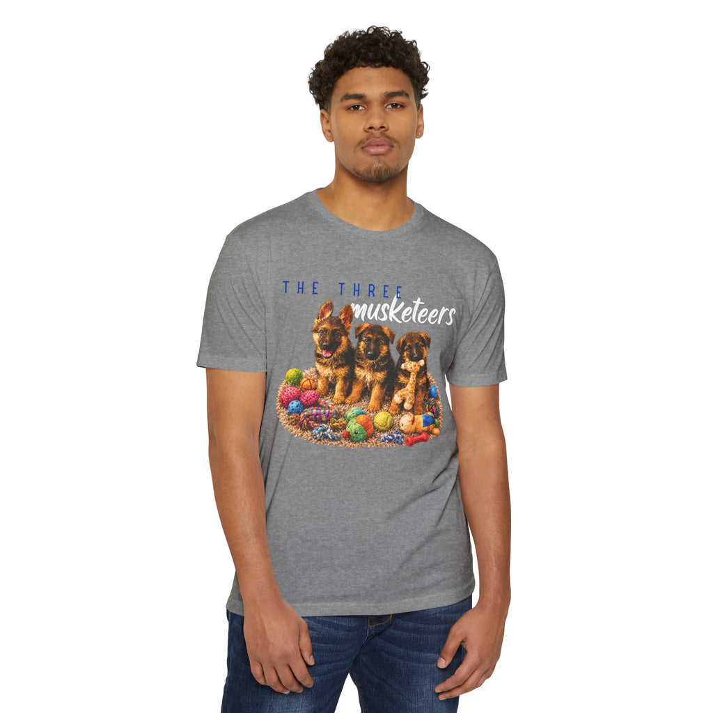 The Three Musketeers Puppy T-Shirt — Cute German Shepherds Easter Dog Tee