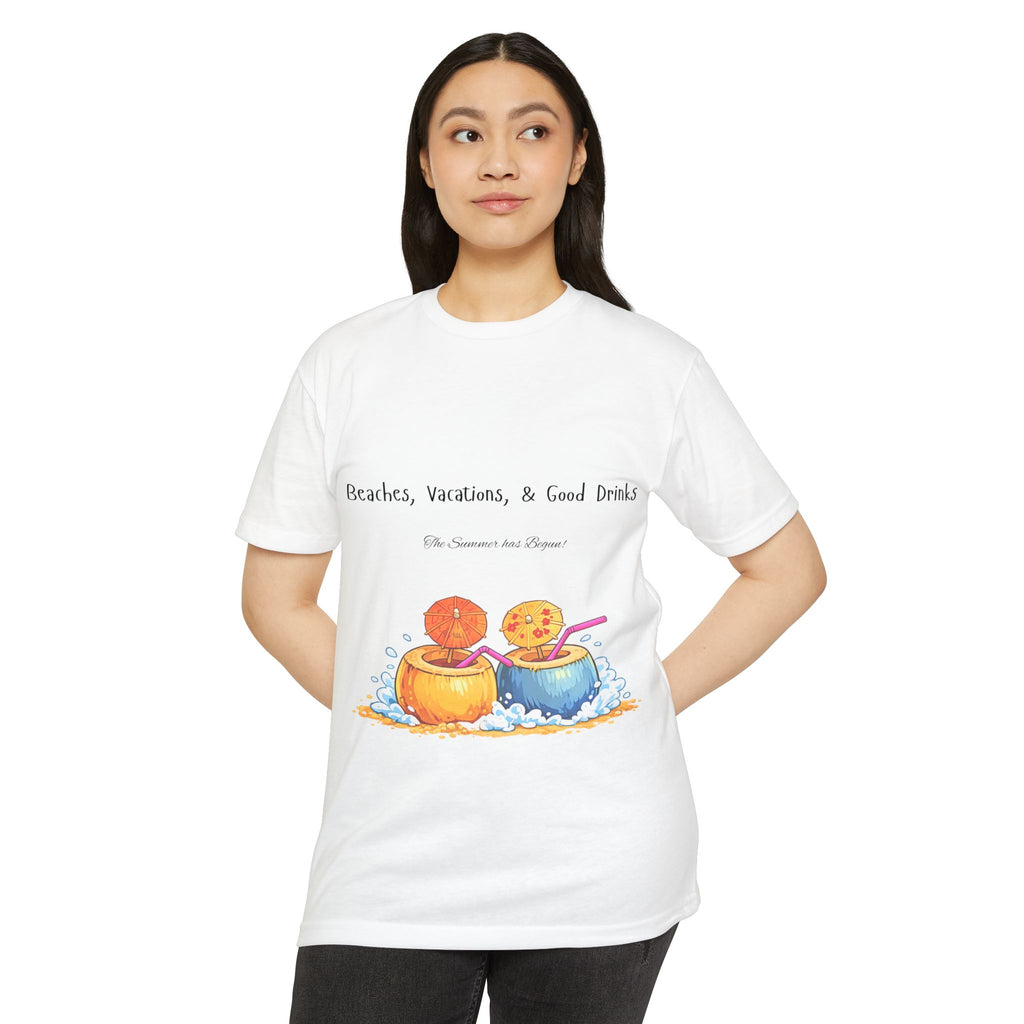 "Beaches, Vacations, & Good Drinks" Tropical Drink Tee