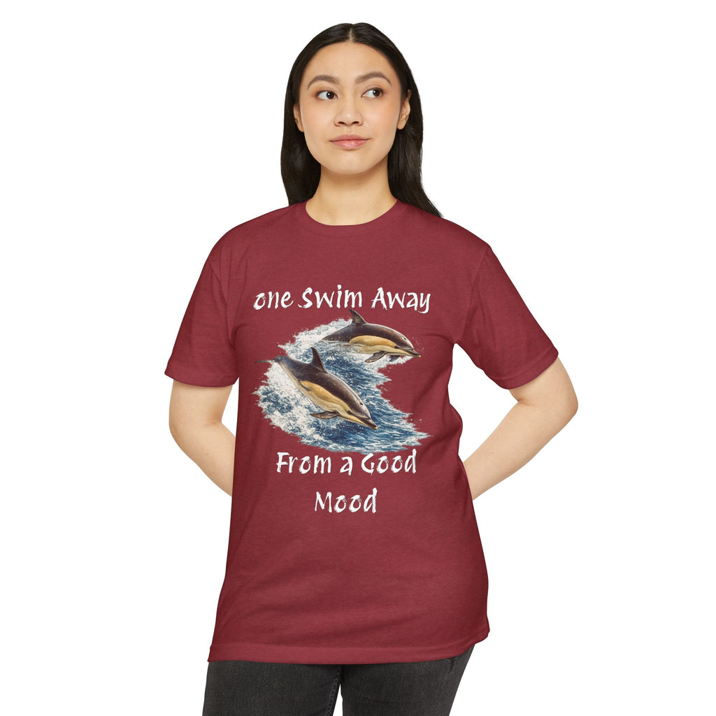 One Swim Away From a Good Mood- Dolphin Relaxed Beach Tee