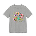 Floral Watercolor  Pink Wildflower Bouquet Graphic T-Shirt