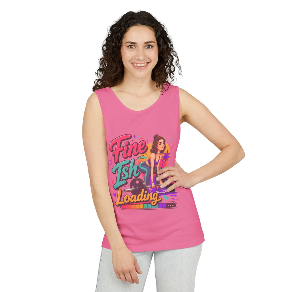 Tank Top — "Fine Ish Loading" Retro Fitness Graphic Tank for Women