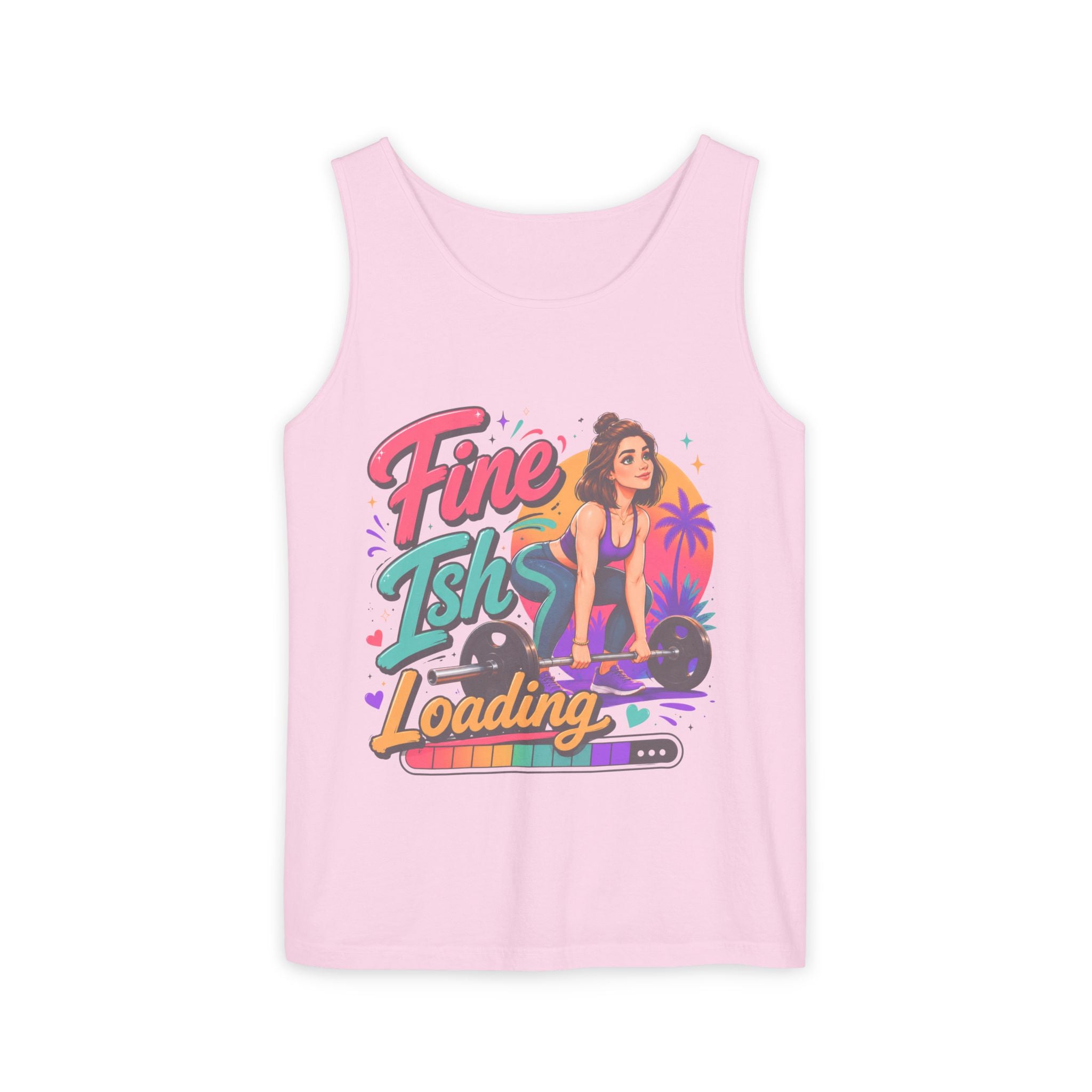 Tank Top — "Fine Ish Loading" Retro Fitness Graphic Tank for Women