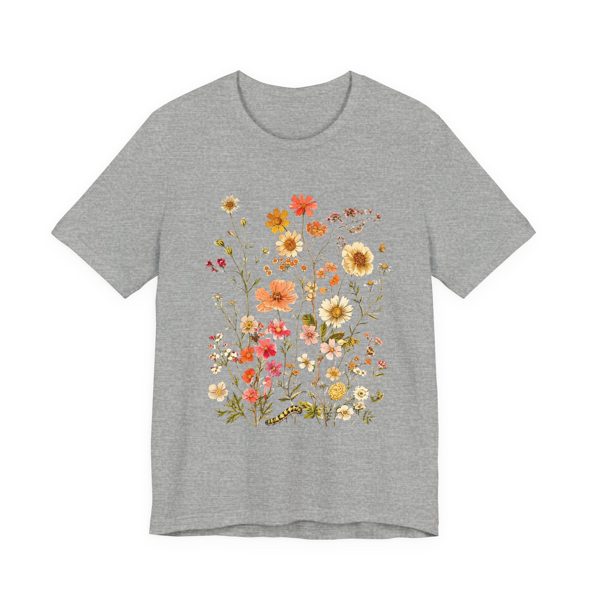 Floral Meadow Tee — Vintage Wildflower Bouquet Short Sleeve Shirt