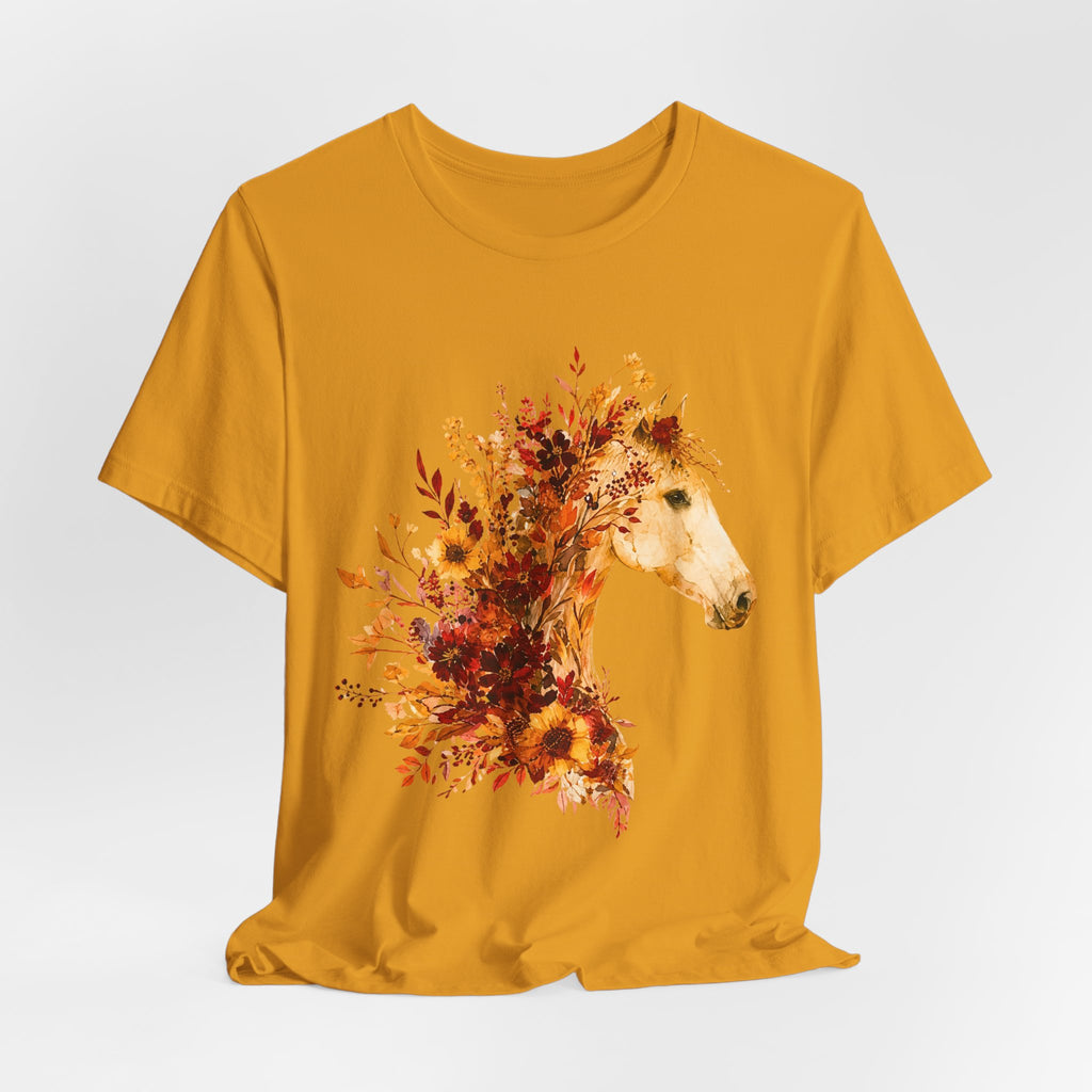 Autumn Sunflower Horse Graphic T-Shirt