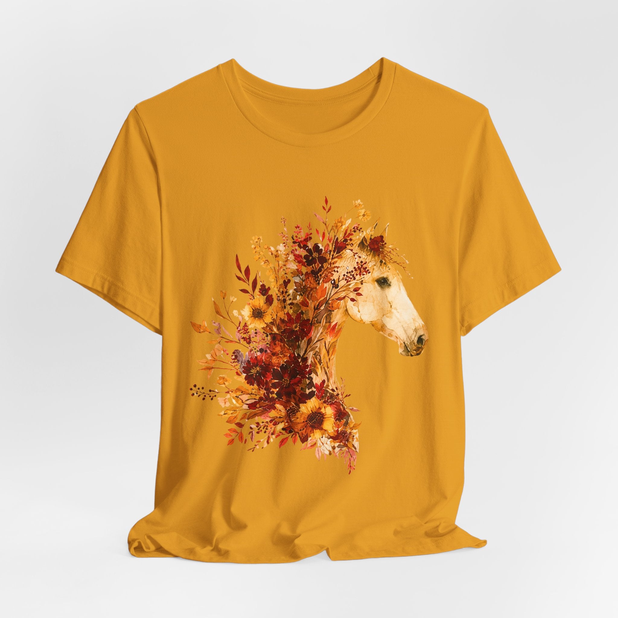 Autumn Sunflower Horse Graphic T-Shirt