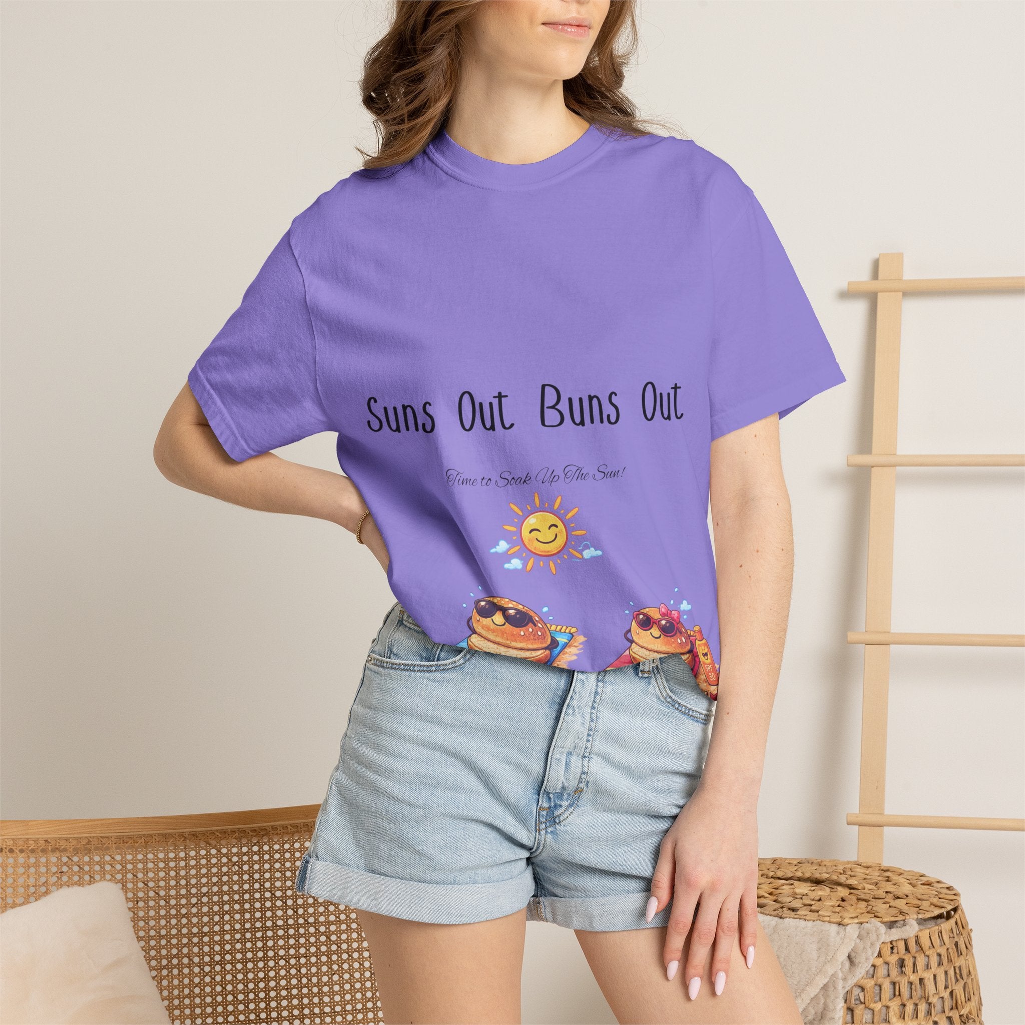 Suns Out Buns Out T-Shirt — Funny Burger Beach Tee