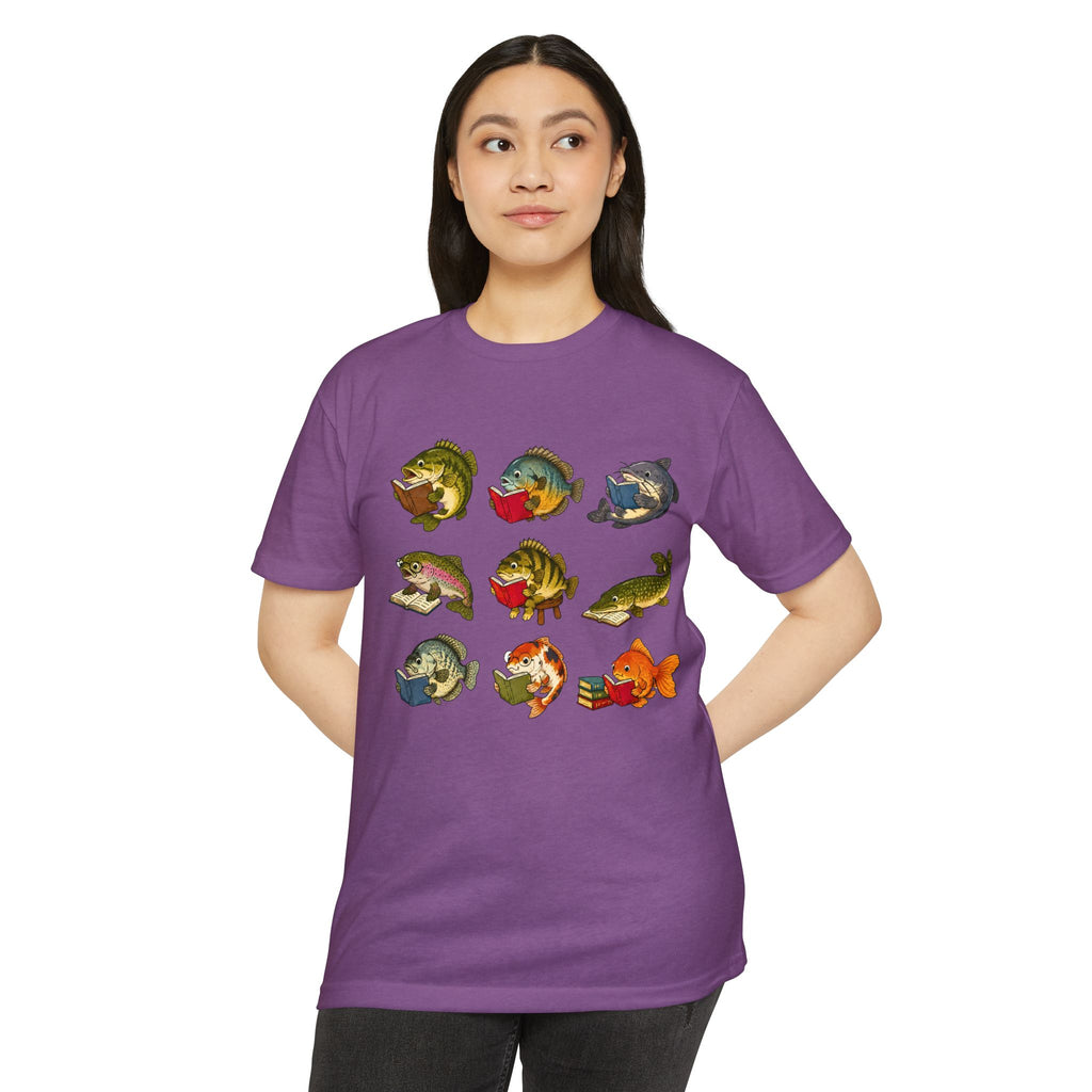 Retro Fish Reading  T-Shirt