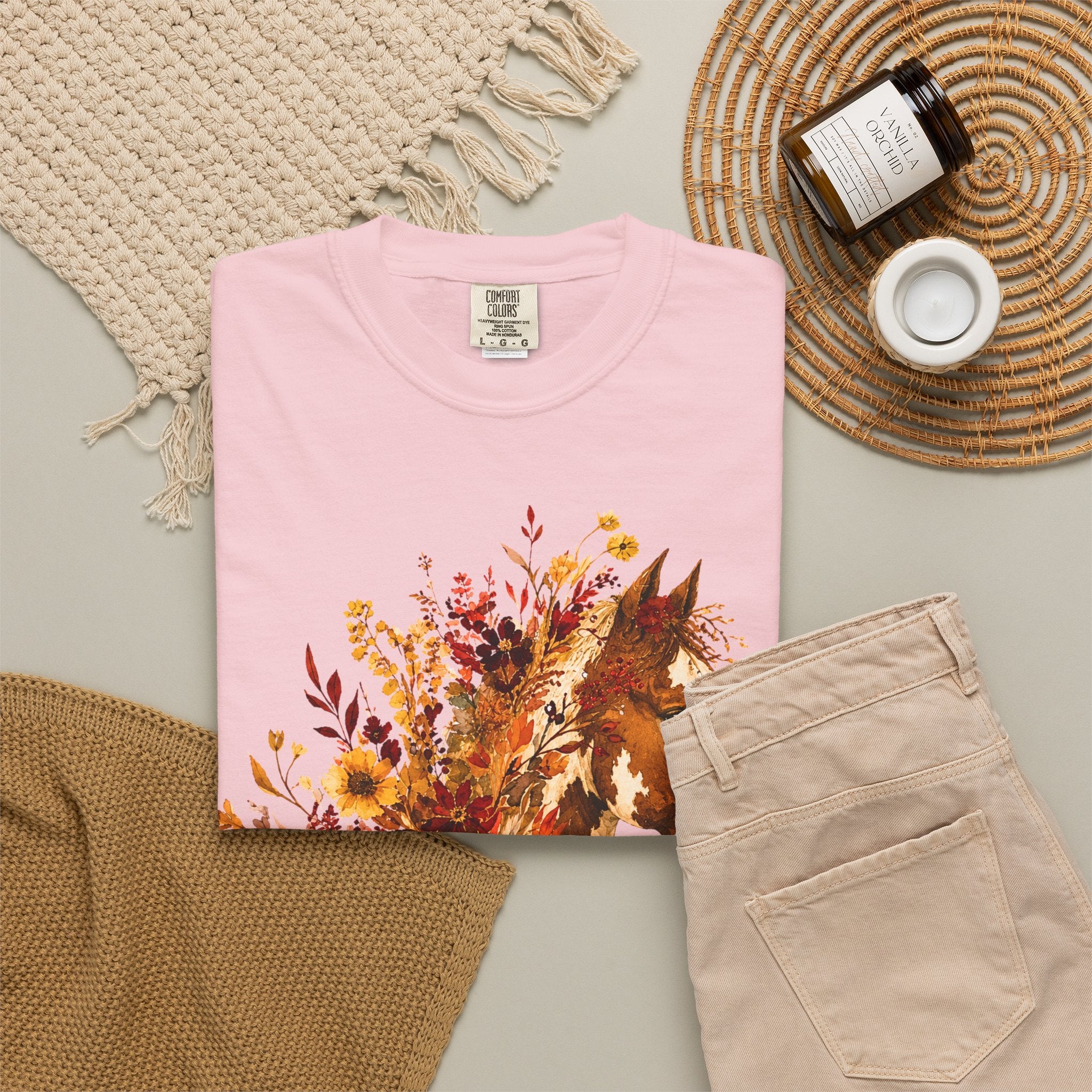 Autumn Sunflower Horse Head Tee