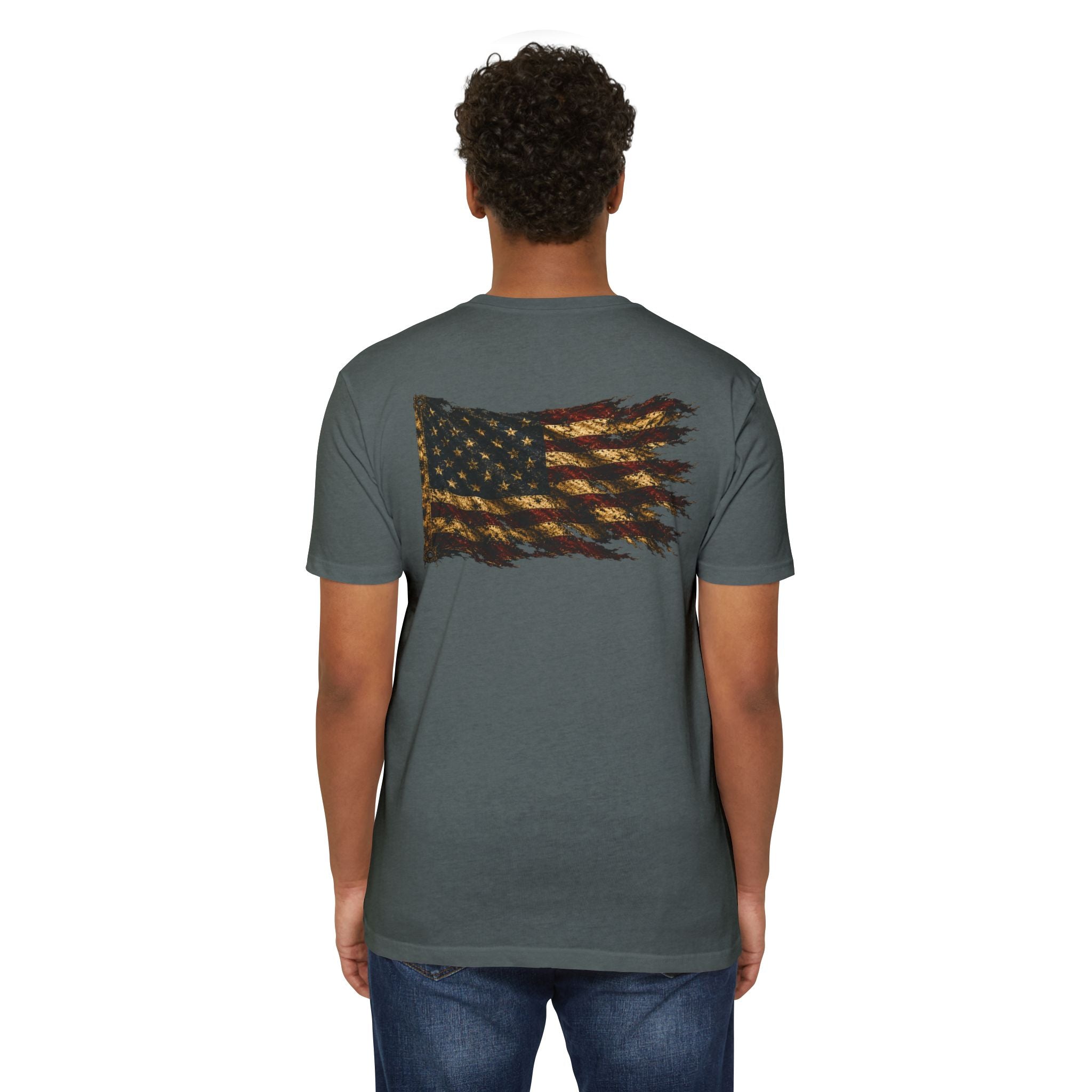 Don't Tread On Me T-Shirt — Distressed American Flag & Snake Patriotic Tee