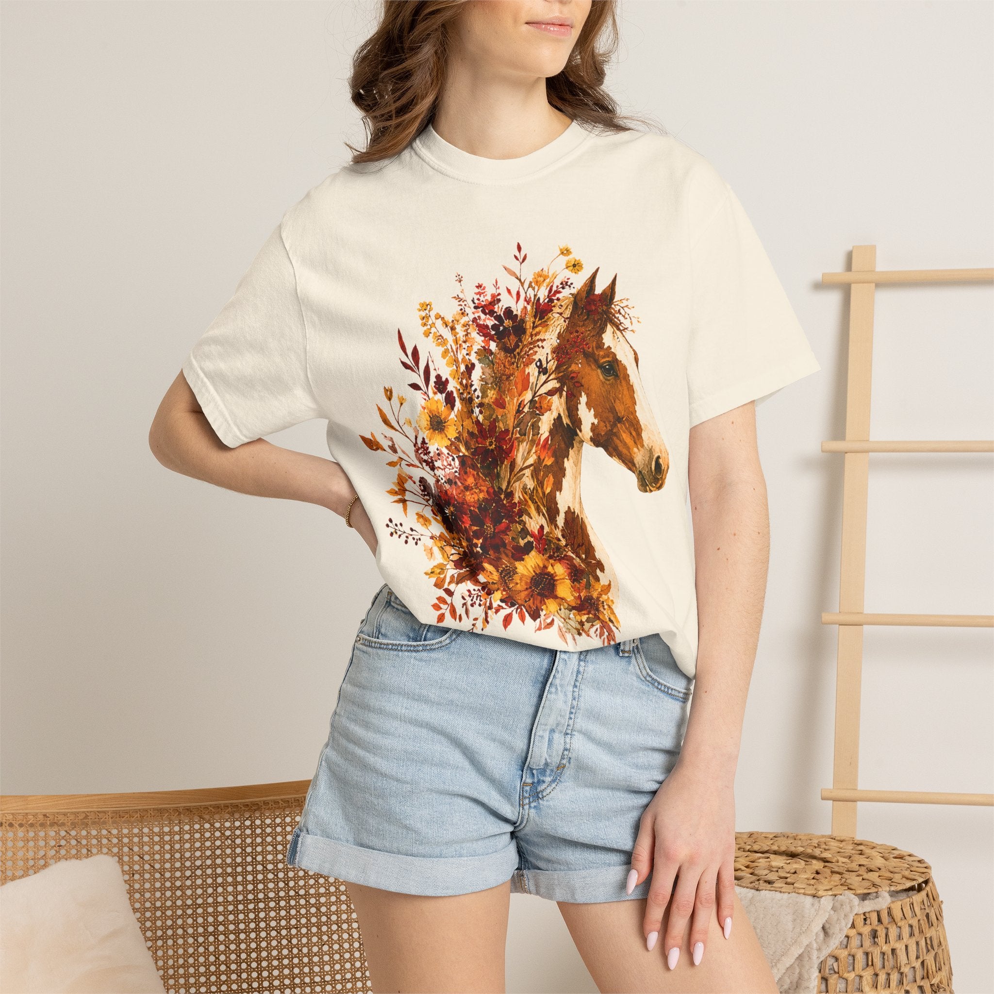 Autumn Sunflower Horse Head Tee
