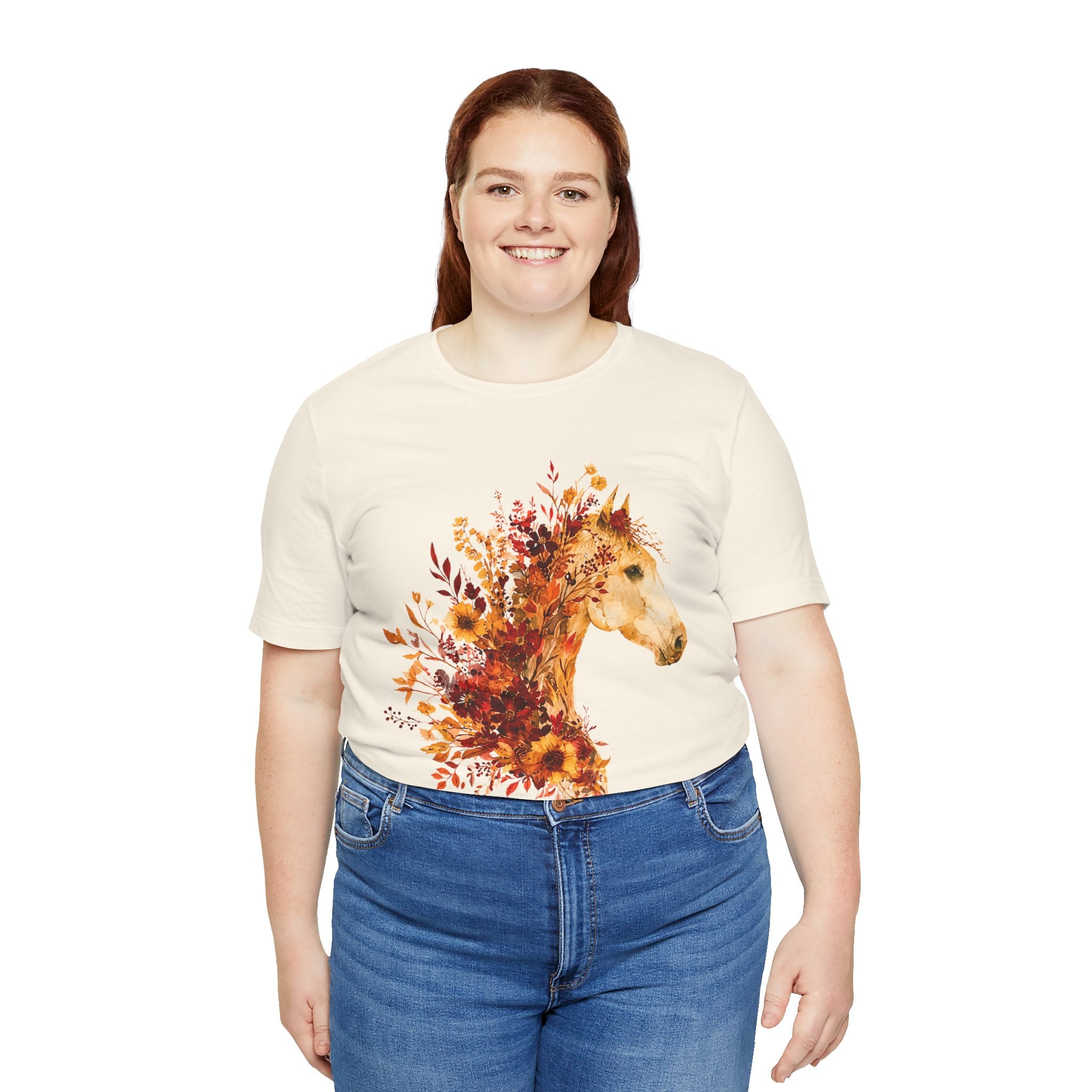 Autumn Sunflower Horse Graphic T-Shirt