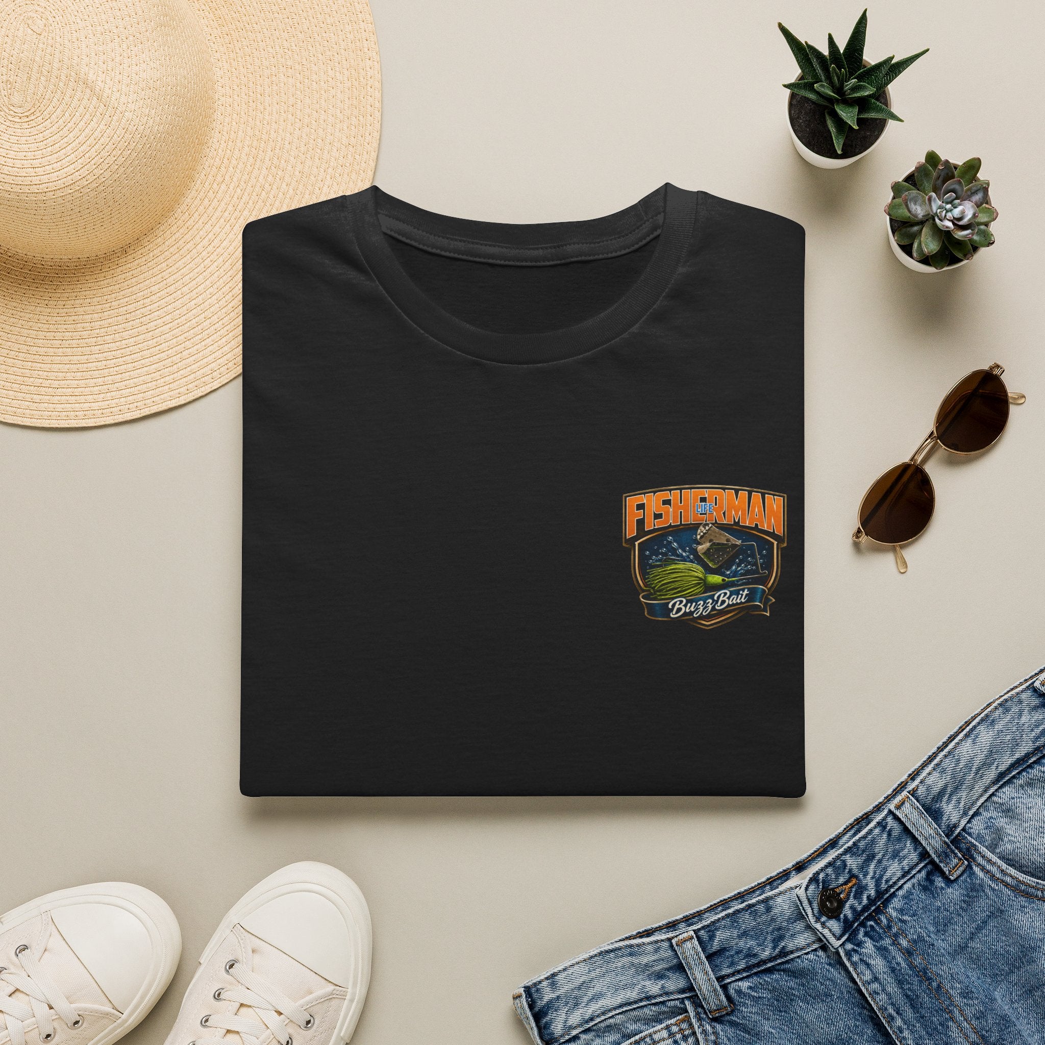 Buzz Bait Fisherman  T-Shirt — Retro Bass Boat Fishing Tee