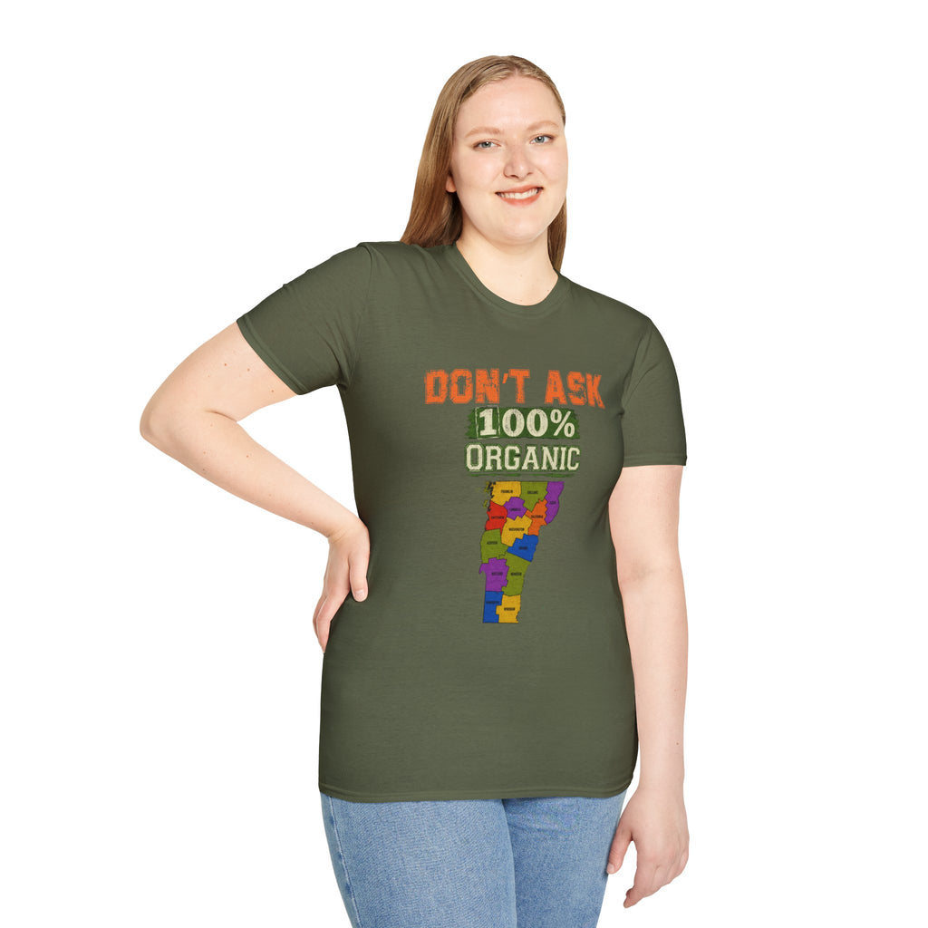 Don't Ask 100% Organic T-Shirt — Vermont Pride State Map Tee