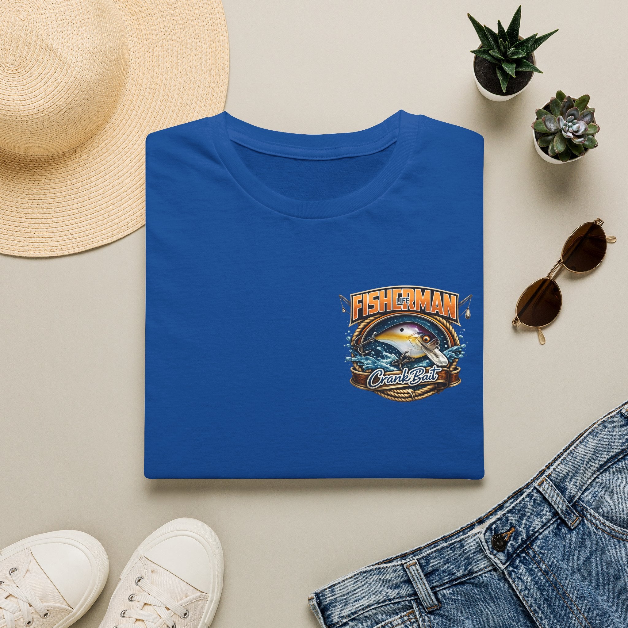 Crank Bait Fisherman T-Shirt — Vintage Marlin Ocean Fishing Graphic