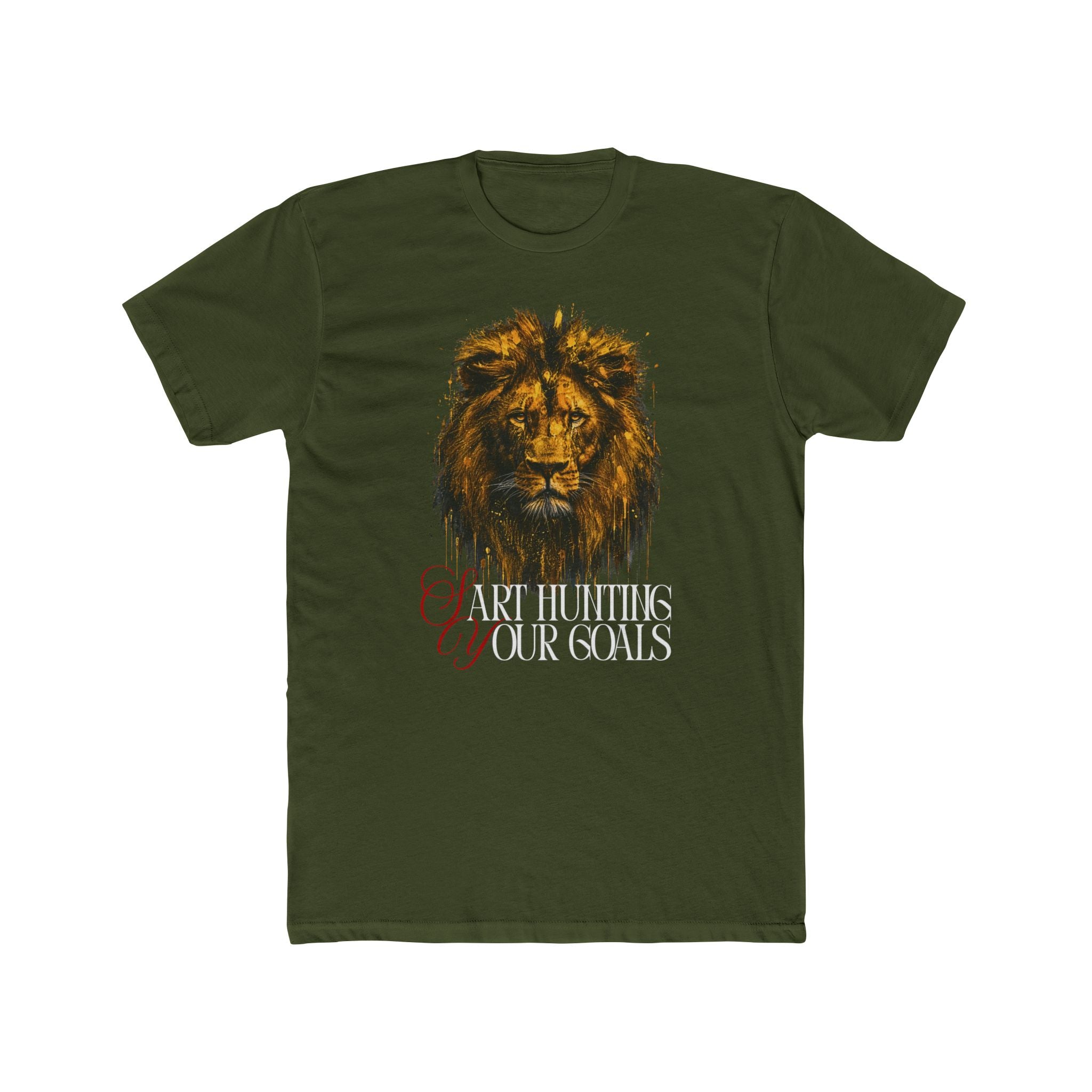 'Start Hunting Your Goals' Inspirational Lion Graphic Tee