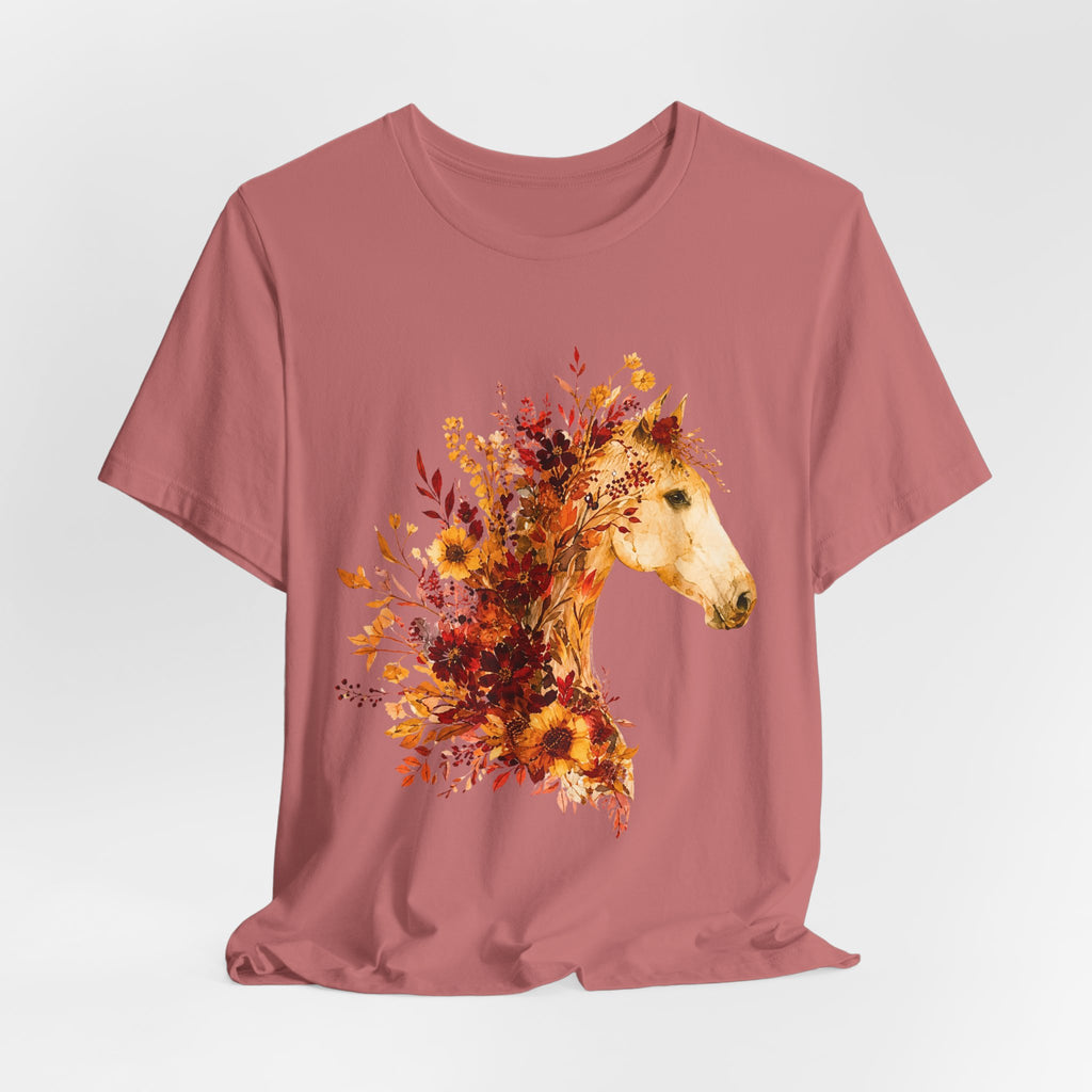 Autumn Sunflower Horse Graphic T-Shirt