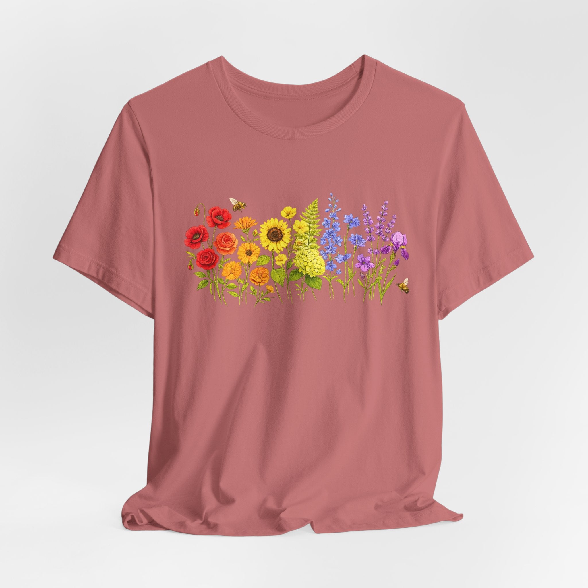 Wildflower Row Floral Garden Graphic T-Shirt