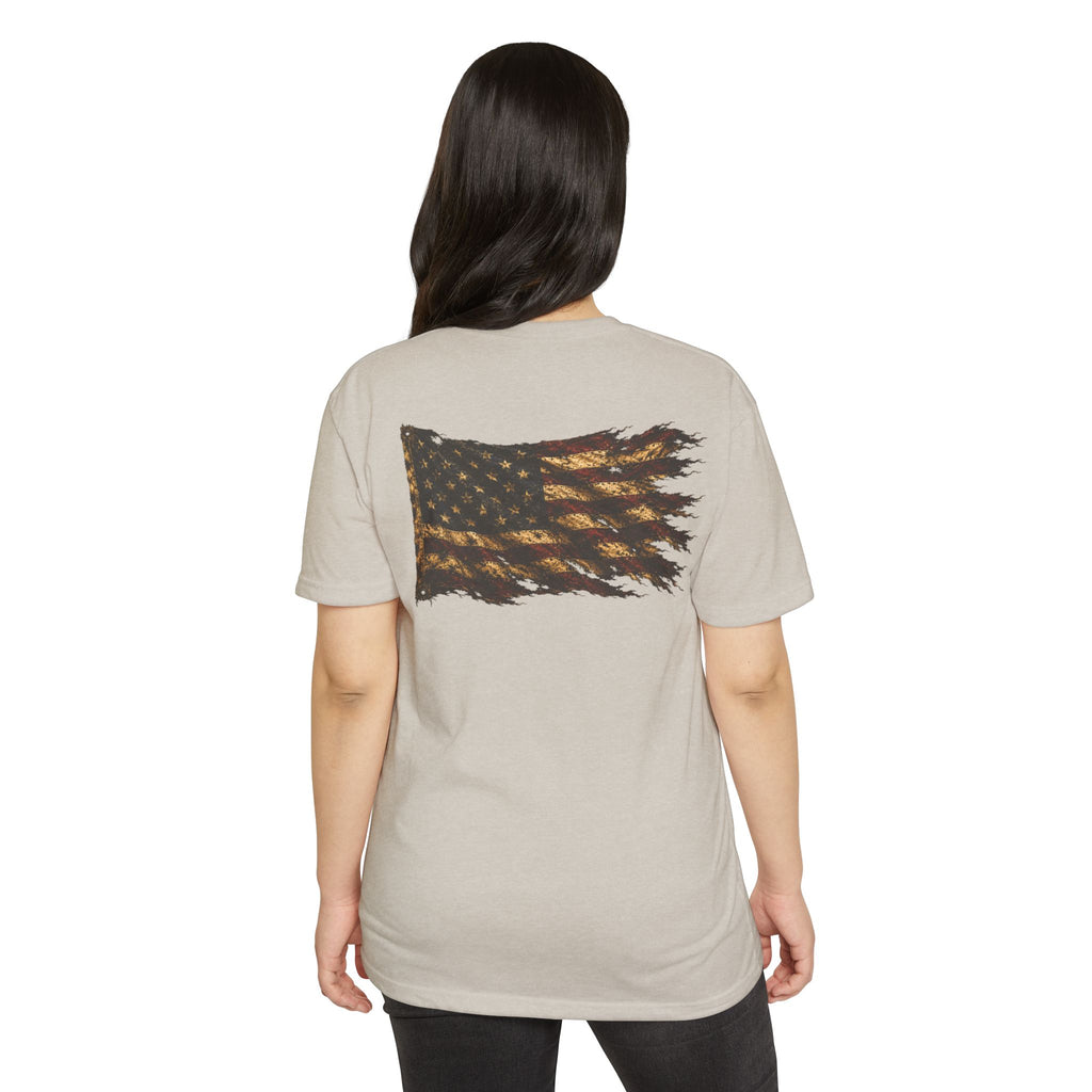 Don't Tread On Me T-Shirt — Distressed American Flag & Snake Patriotic Tee
