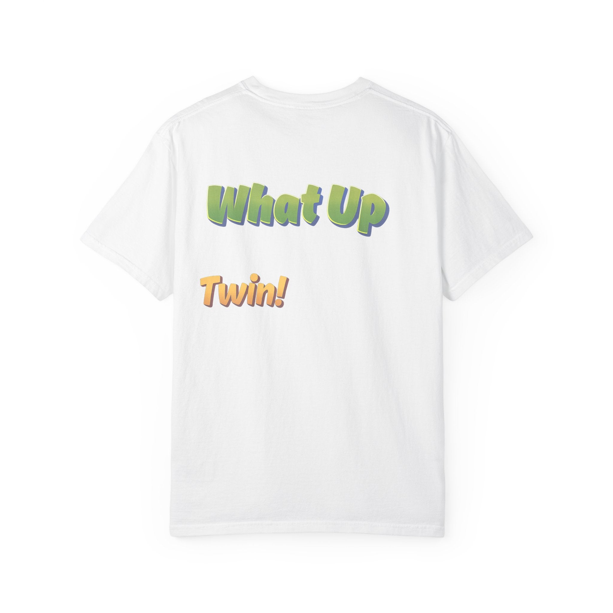 Green What Up Twin! Graphic T-Shirt — Cute Cartoon Character Tee