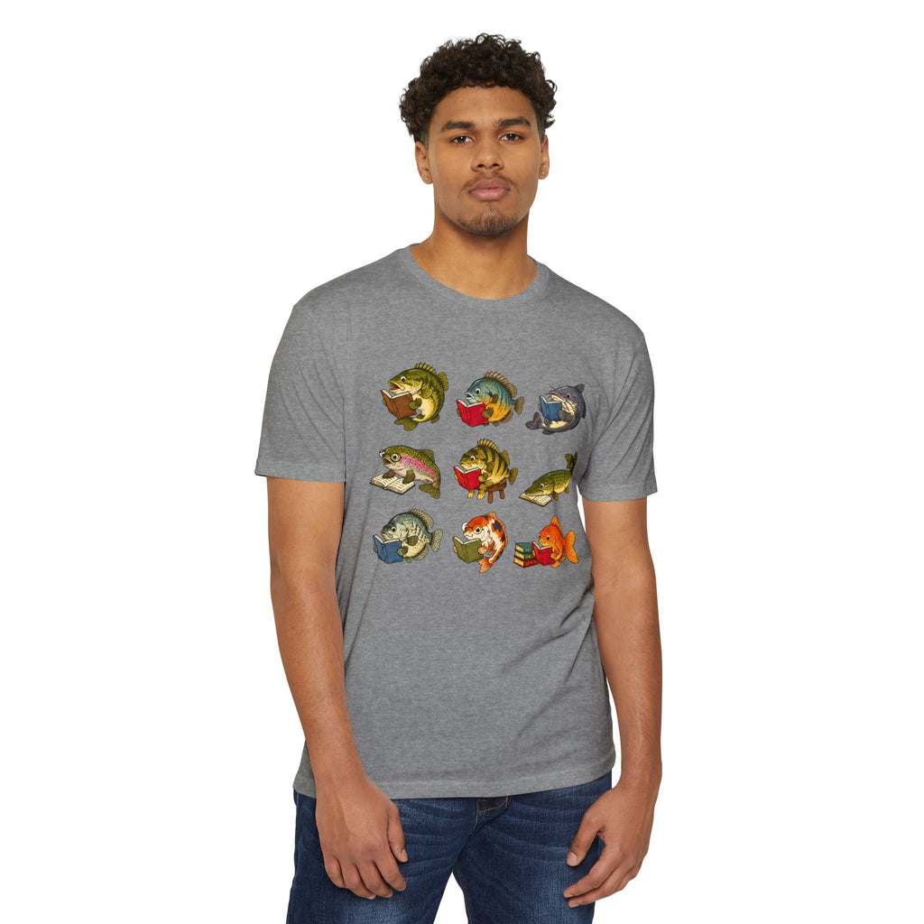 Retro Fish Reading  T-Shirt