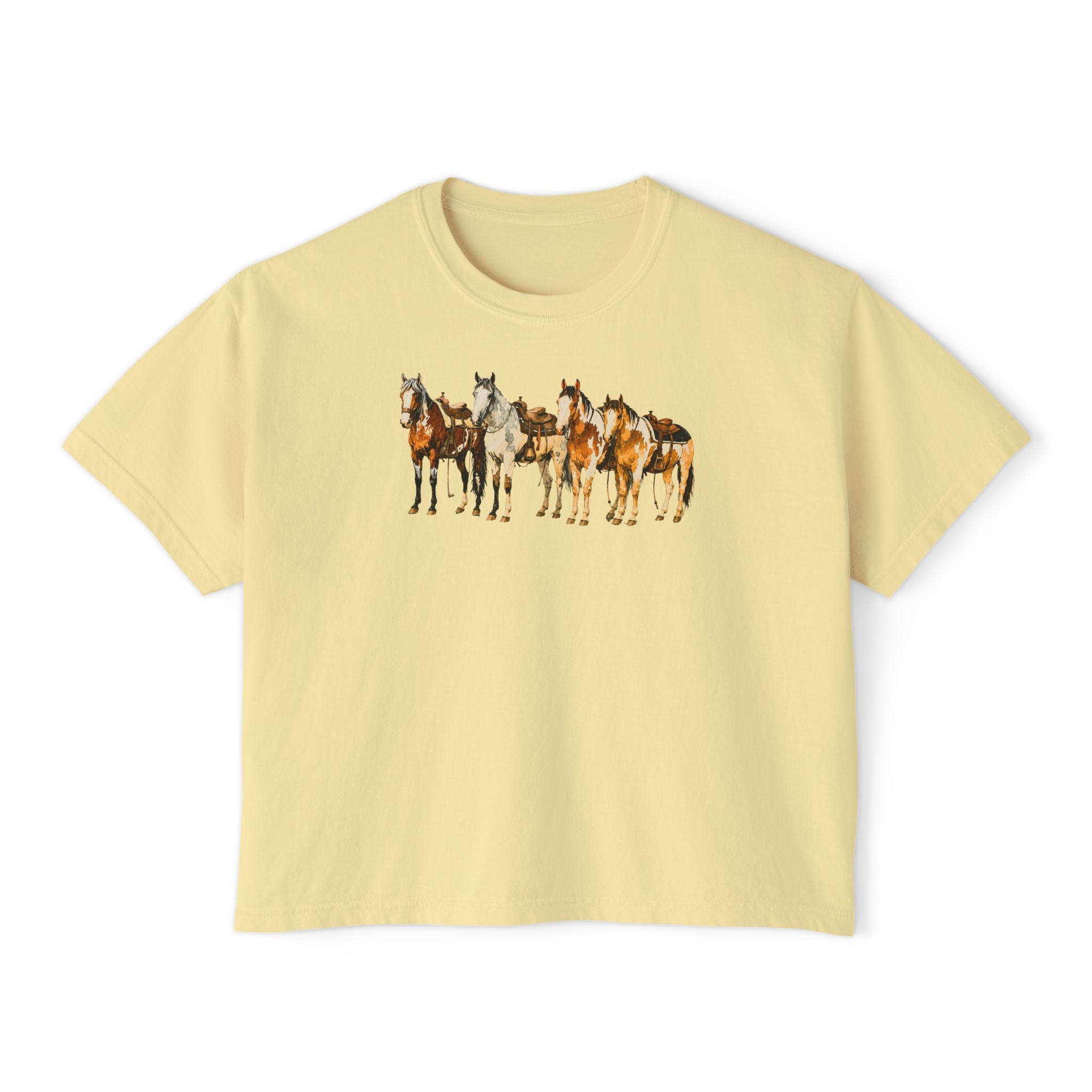 Women's Watercolor Horse Lineup Graphic