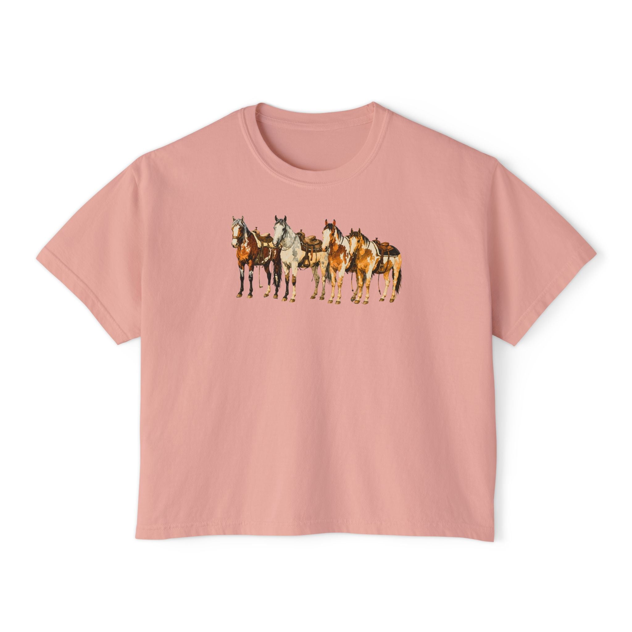 Women's Watercolor Horse Lineup Graphic