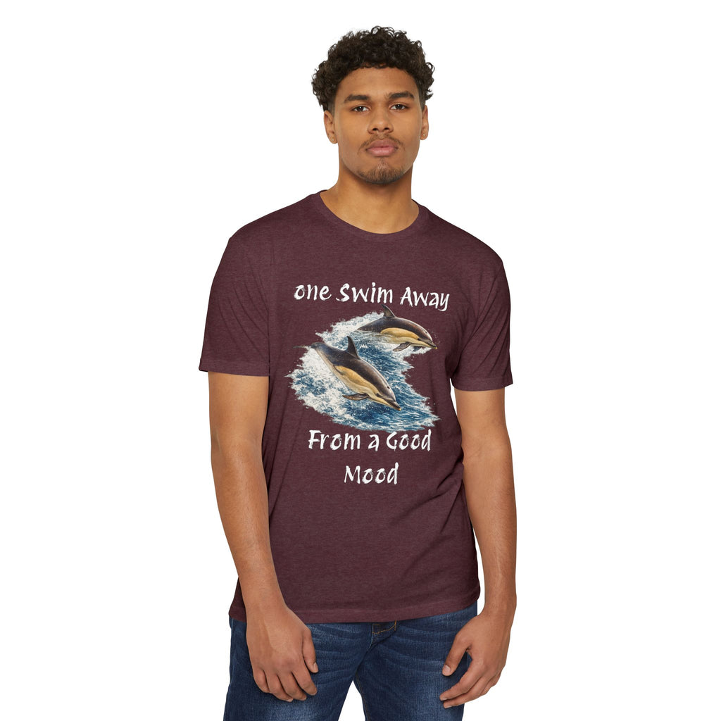 One Swim Away From a Good Mood- Dolphin Relaxed Beach Tee