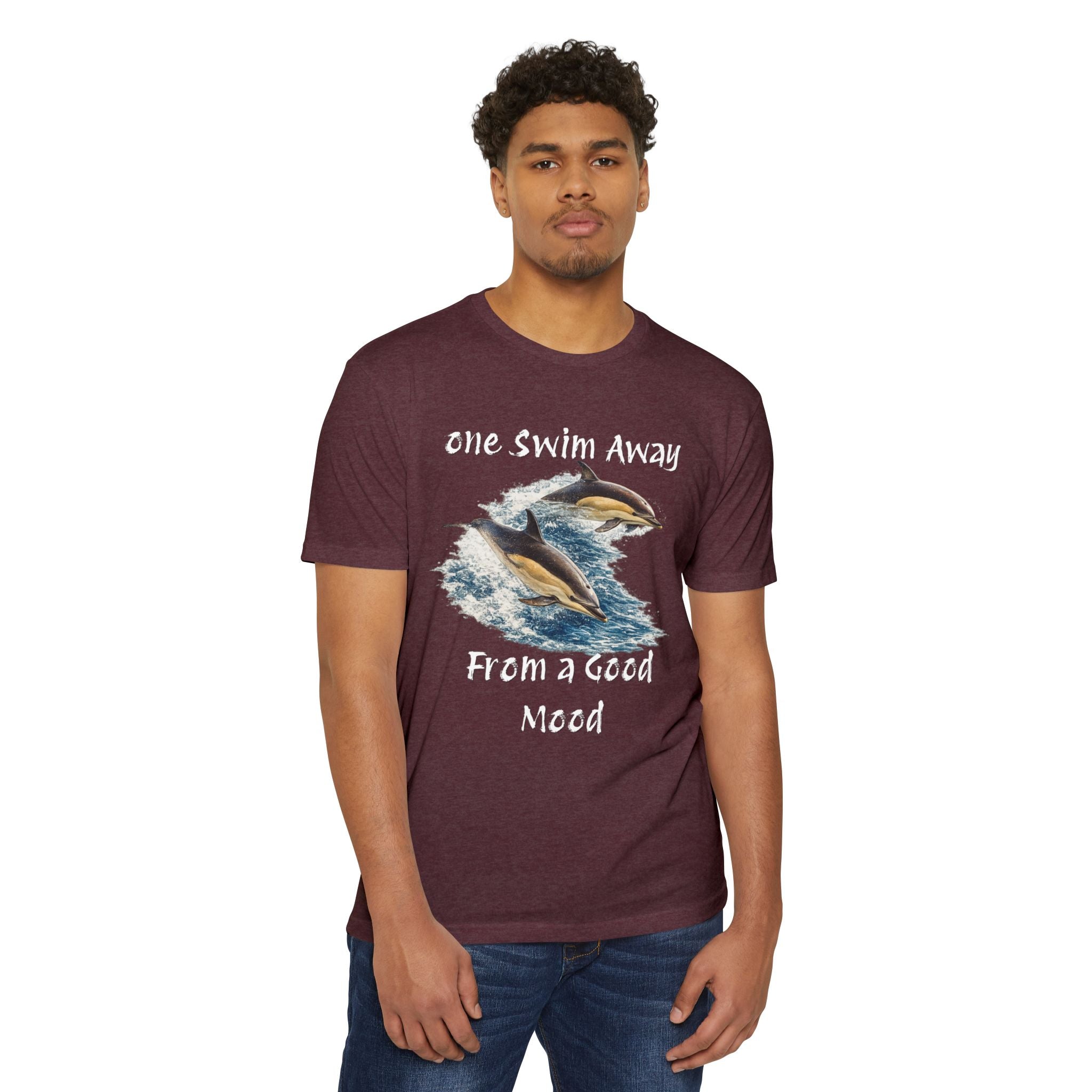 One Swim Away From a Good Mood- Dolphin Relaxed Beach Tee