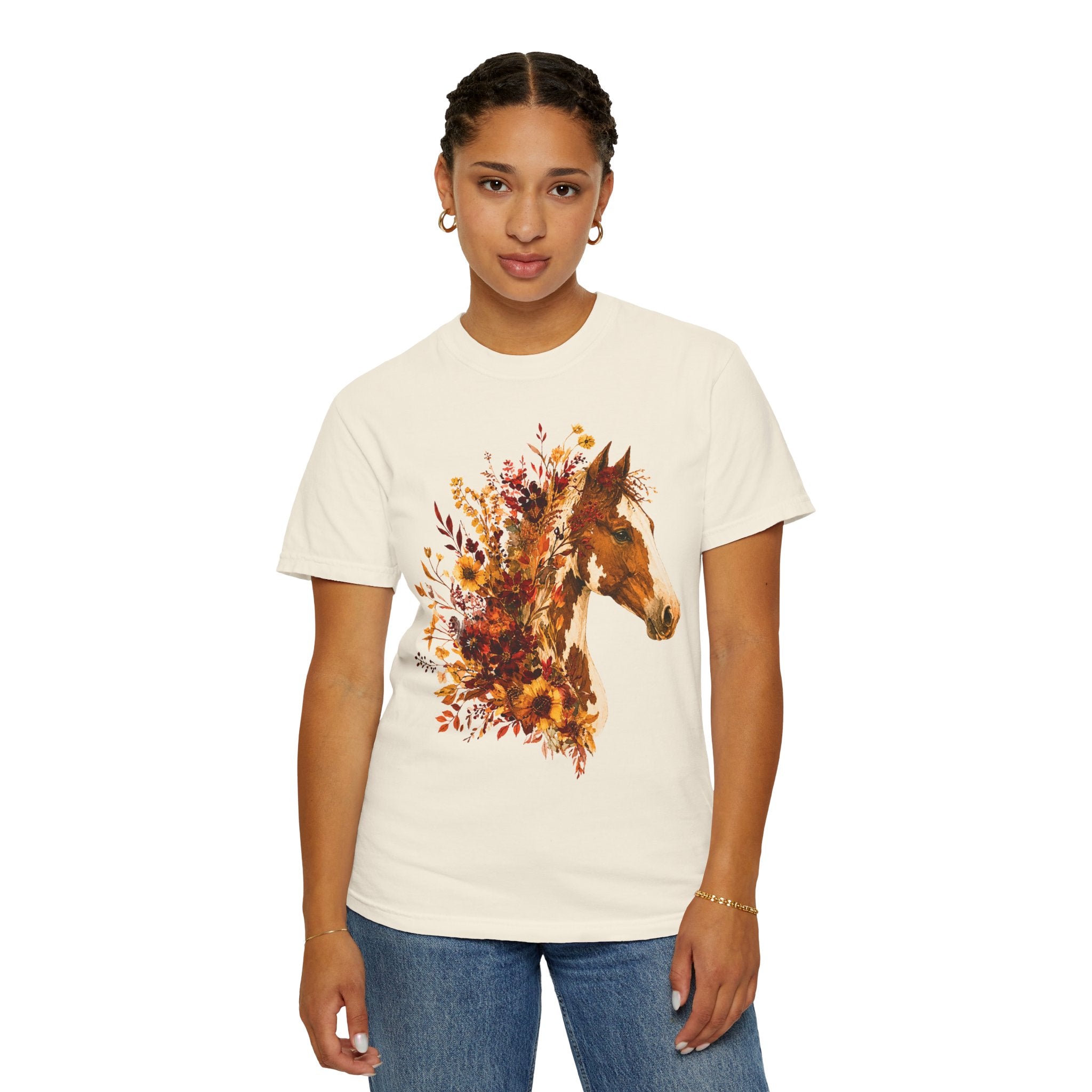Autumn Sunflower Horse Head Tee