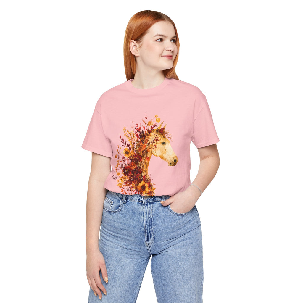 Autumn Sunflower Horse Graphic T-Shirt