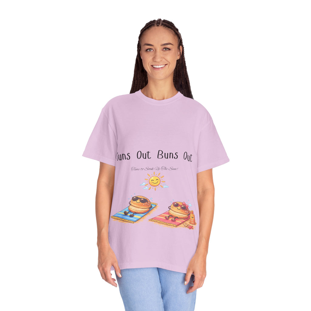 Suns Out Buns Out T-Shirt — Funny Burger Beach Tee