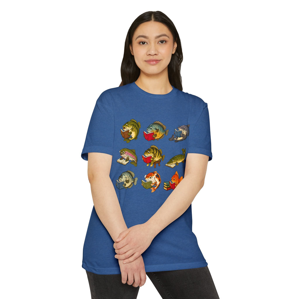 Retro Fish Reading  T-Shirt
