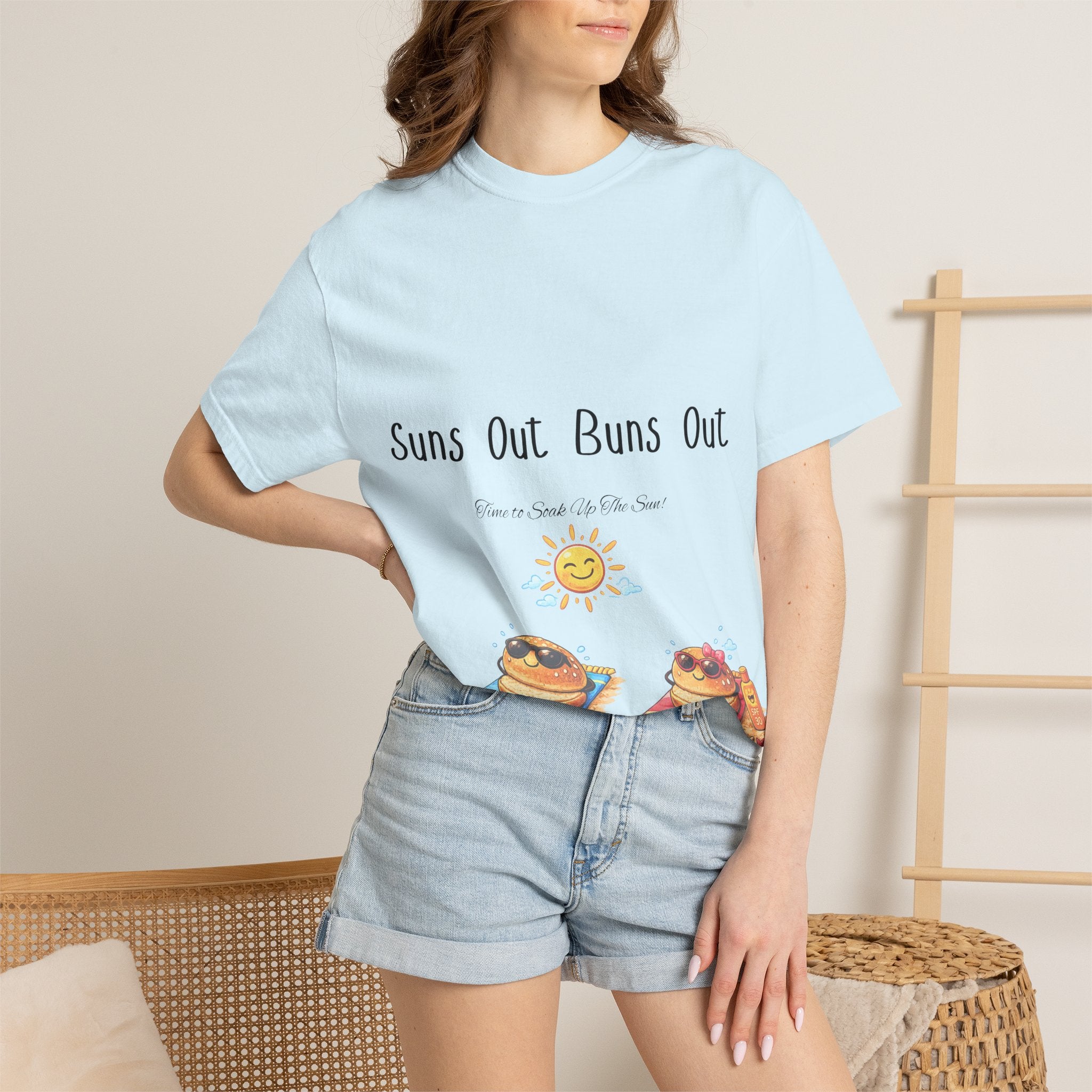 Suns Out Buns Out T-Shirt — Funny Burger Beach Tee